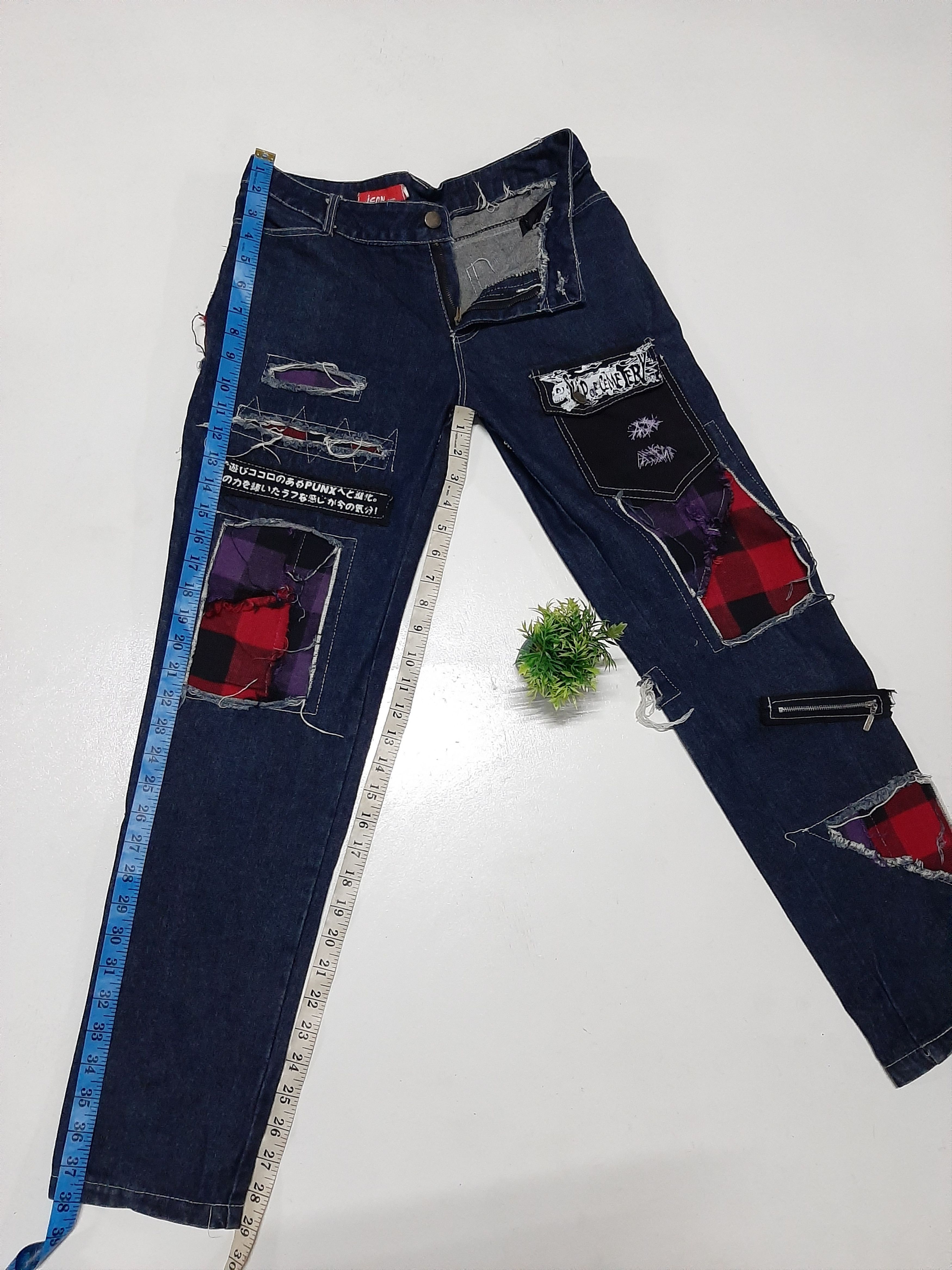 Japanese Brand × Seditionaries JAPANESE PUNK DENIM DISTRESSED PATCHWORK BLUE DENIM Size US 29 - 6 Thumbnail