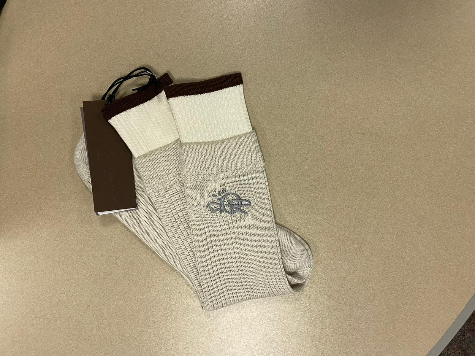 Dior × Travis Scott Cactus Jack Dior Knit Socks in Grey Size ONE SIZE - 5 Thumbnail