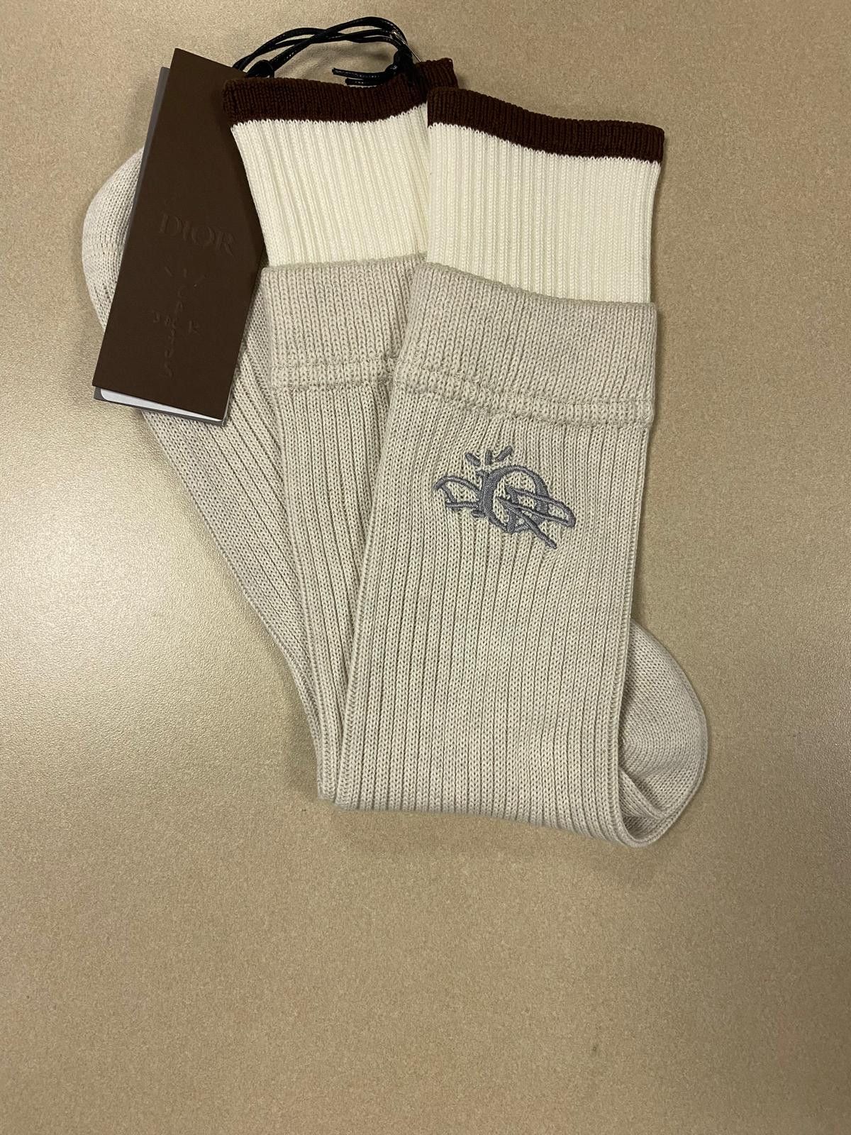 Dior × Travis Scott Cactus Jack Dior Knit Socks in Grey Size ONE SIZE - 3 Thumbnail