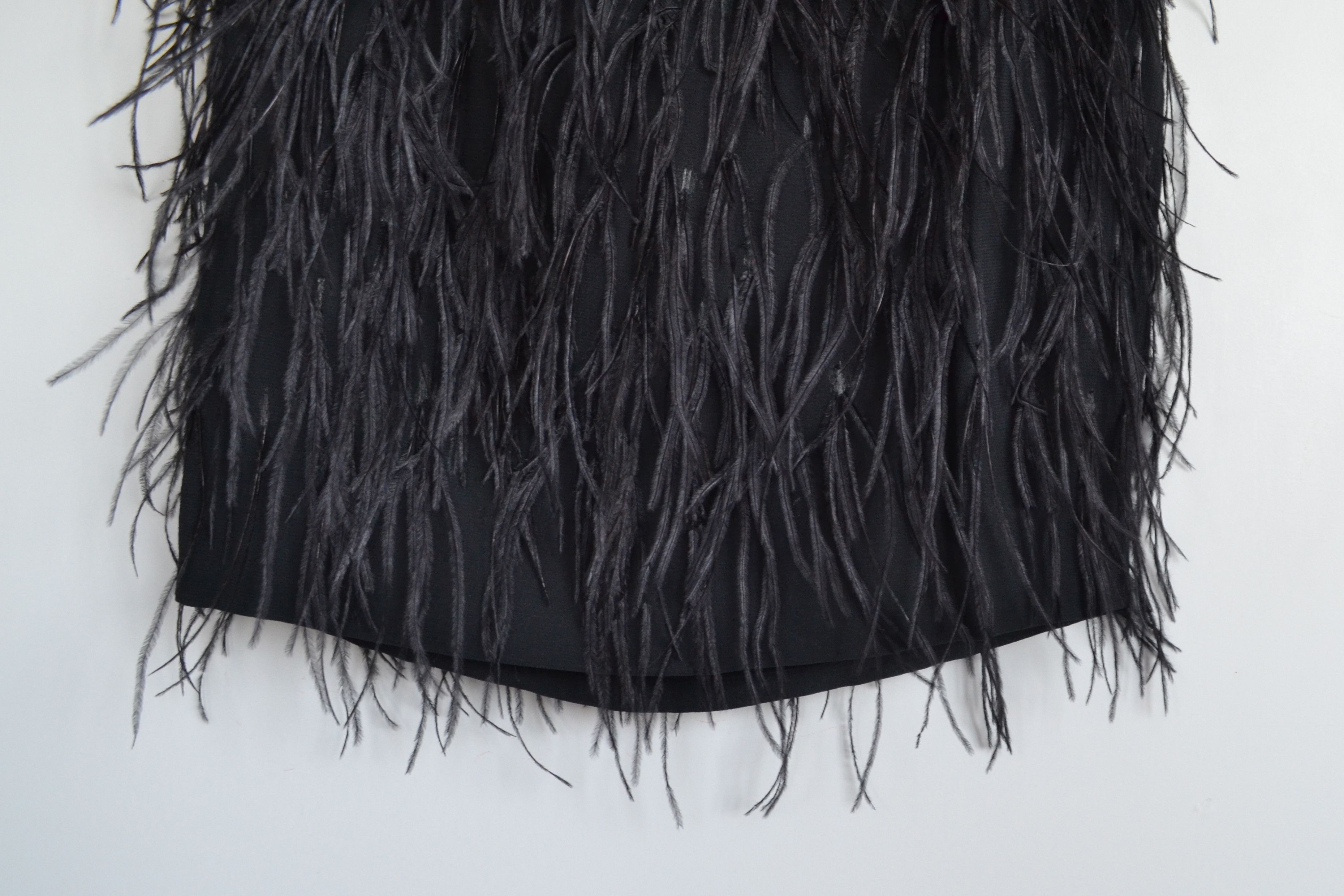 Versace Gianni Versace Skirt Feather Vintage 90s Black Runway Size 27" / US 4 / IT 40 - 4 Thumbnail