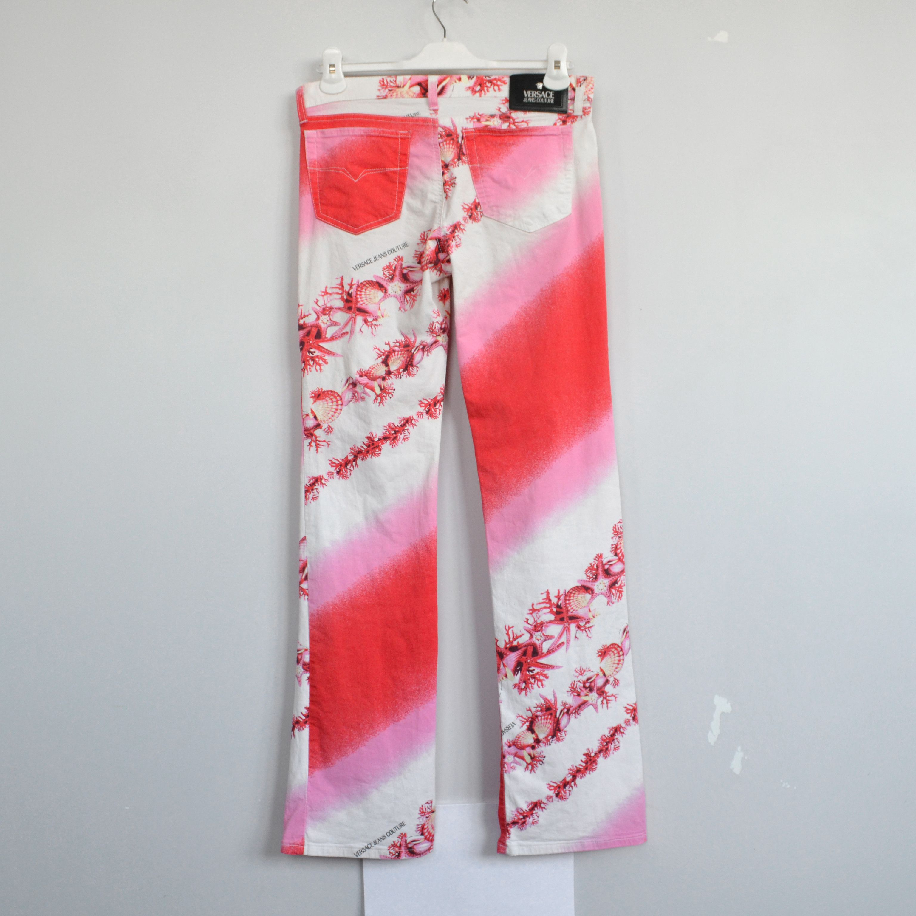 Versace Jeans Couture VERSACE Jeans Pants Vintage White Red Denim Seashel Print Size 32" / US 10 / IT 46 - 3 Thumbnail