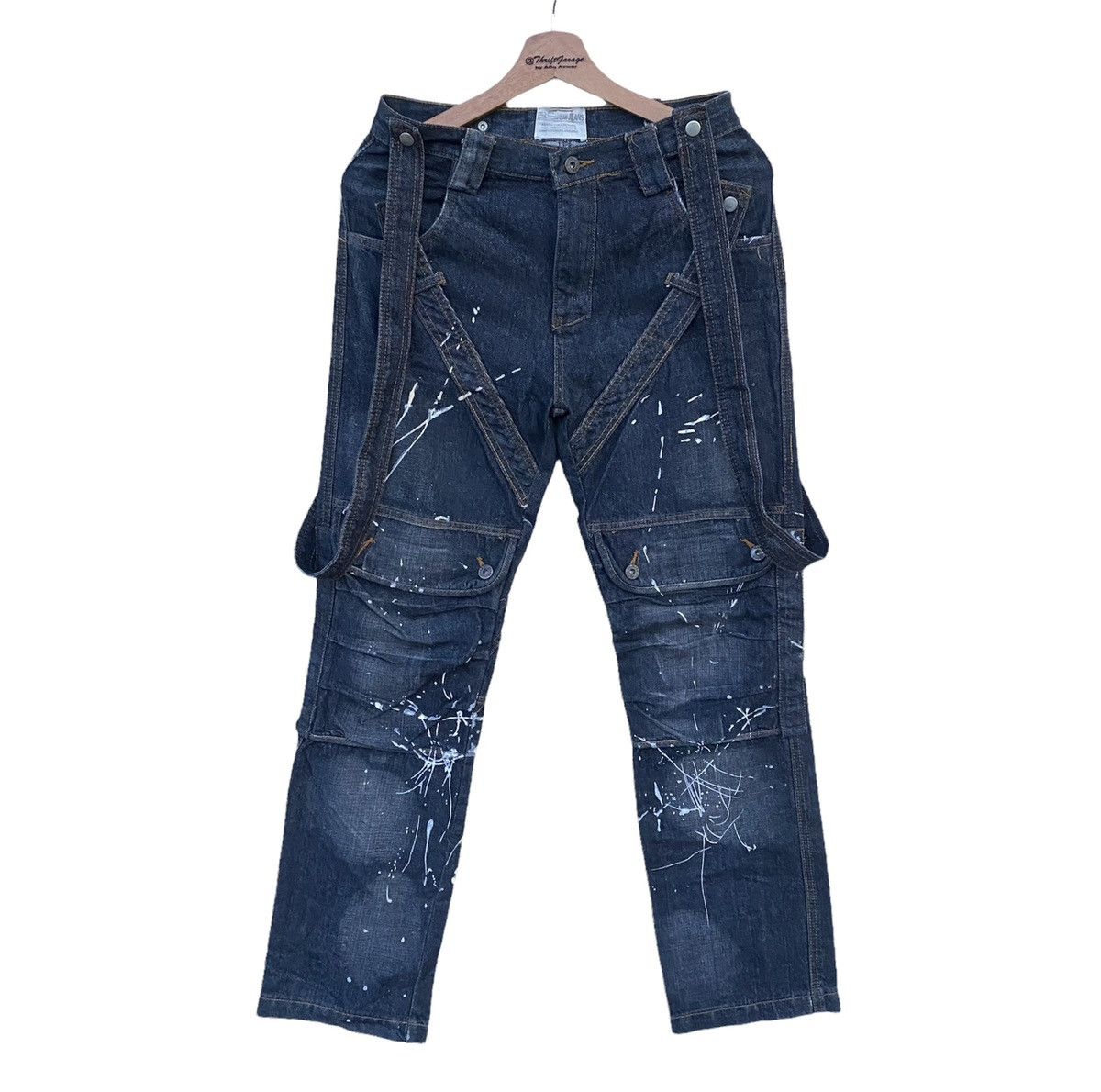 Japanese Brand × Seditionaries Splash Paints Aston .Co Bondage Double Knee Pocket CargoPant Size US 29 - 1 Thumbnail
