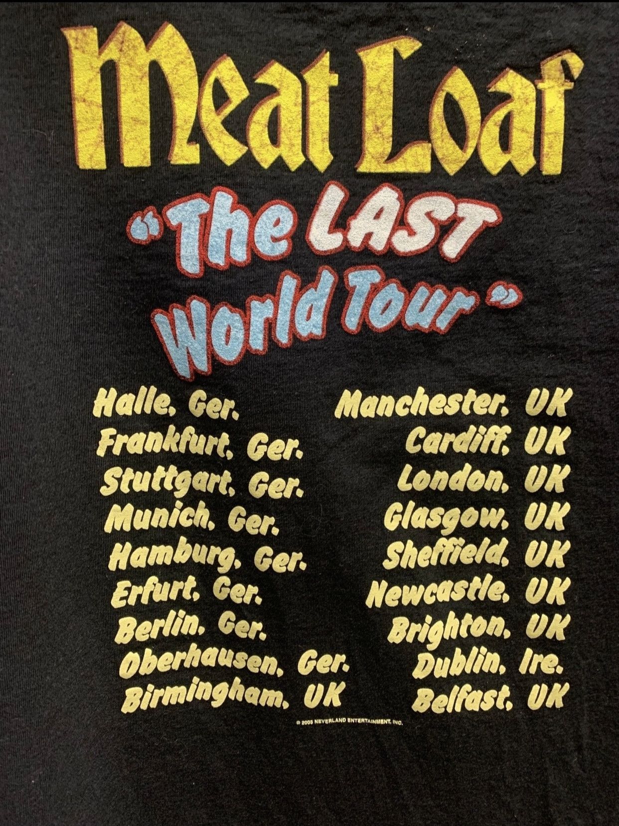Band Tees Meat loaf the last world tour 2003 t-shirt M rock band Size US M / EU 48-50 / 2 - 5 Thumbnail