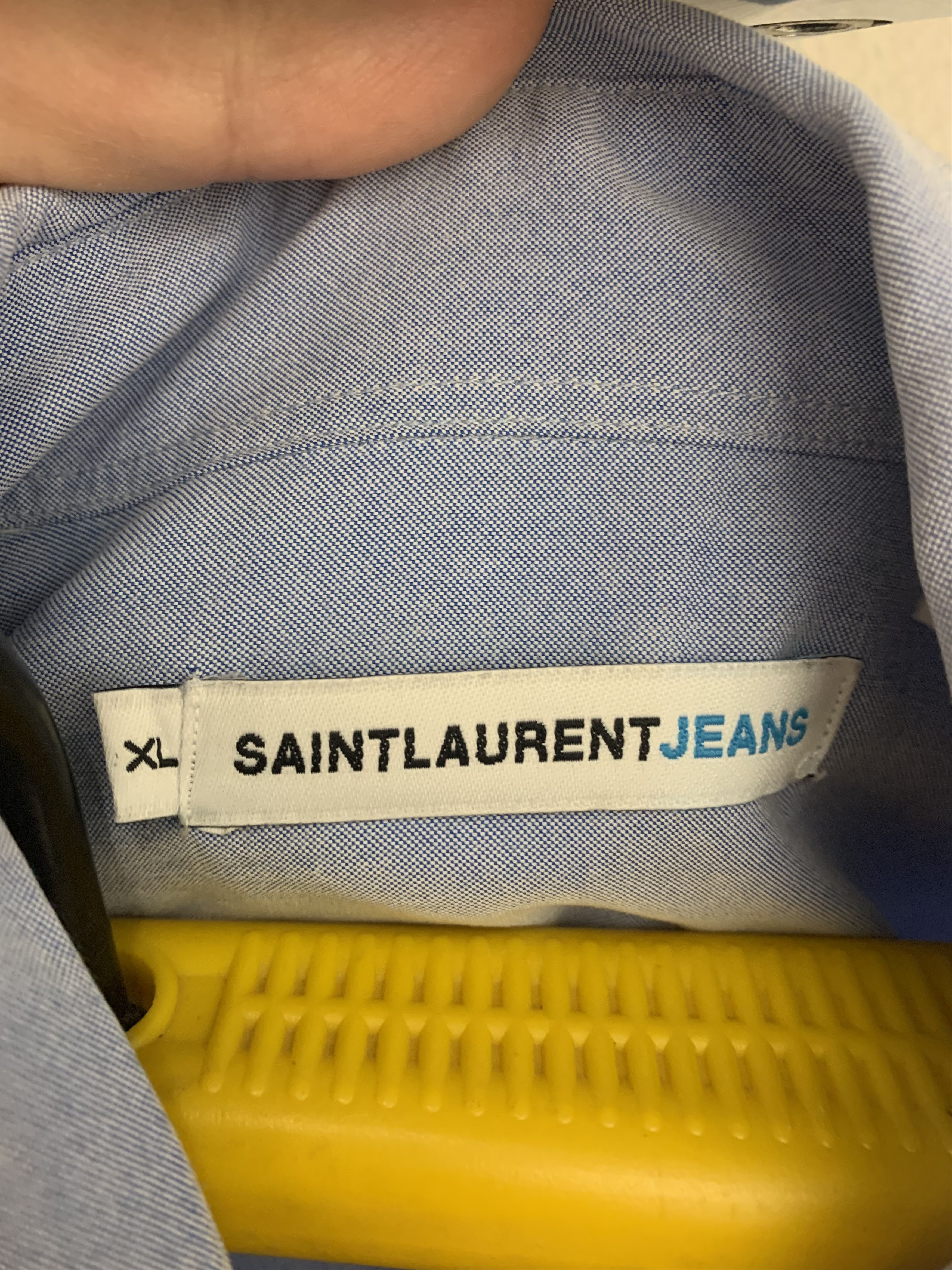 Yves Saint Laurent Yves Saint Laurent Jeans shirt Xl size logo in pocket Size US XL / EU 56 / 4 - 4 Thumbnail
