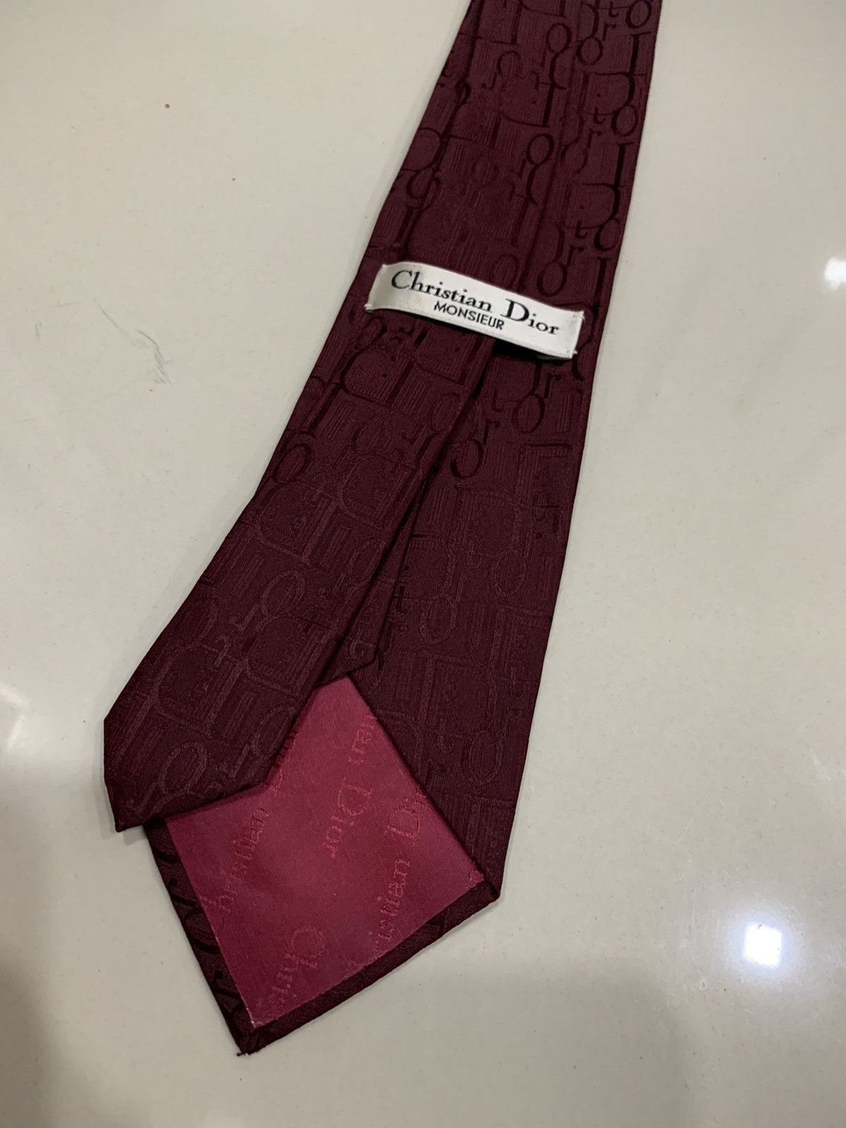 Christian Dior Monsieur × Dior × Vintage VINTAGE DIOR OBLIQUE EMBOSSED MONOGRAM NECK TIE Size ONE SIZE - 3 Thumbnail