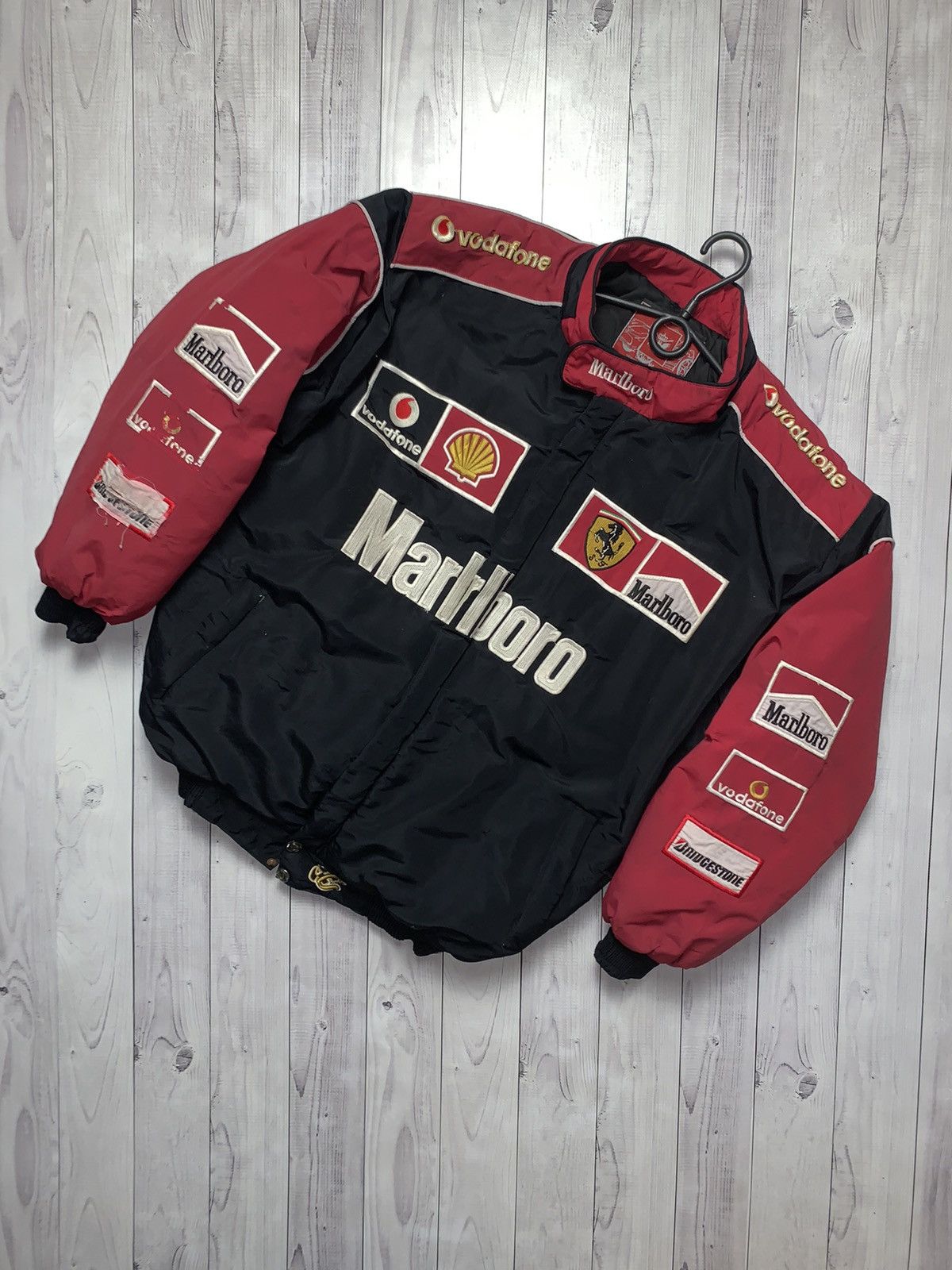 image of Vintage Marlboro Ferrari Racing Jacket Size XL Logo in Black, Men's