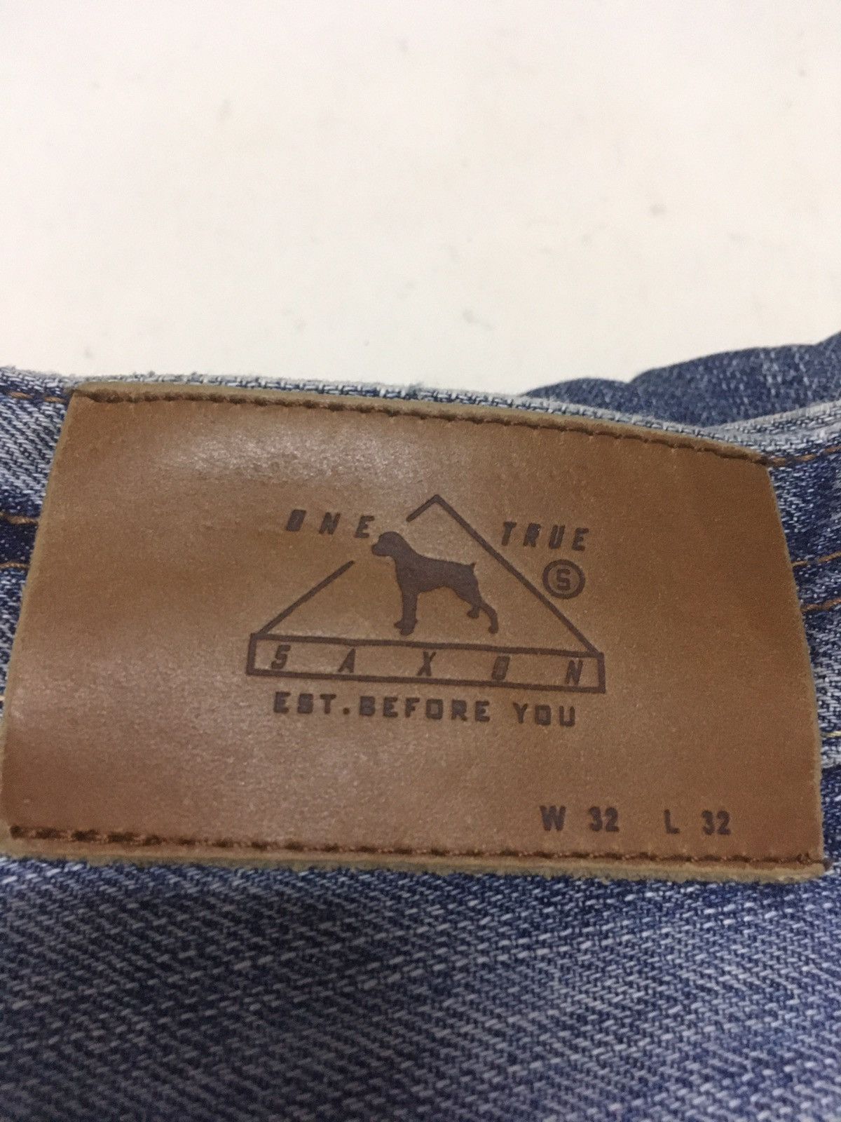 Japanese Brand × Vintage Vintage one true Saxon blue wash distressed denim Size US 33 - 12 Thumbnail