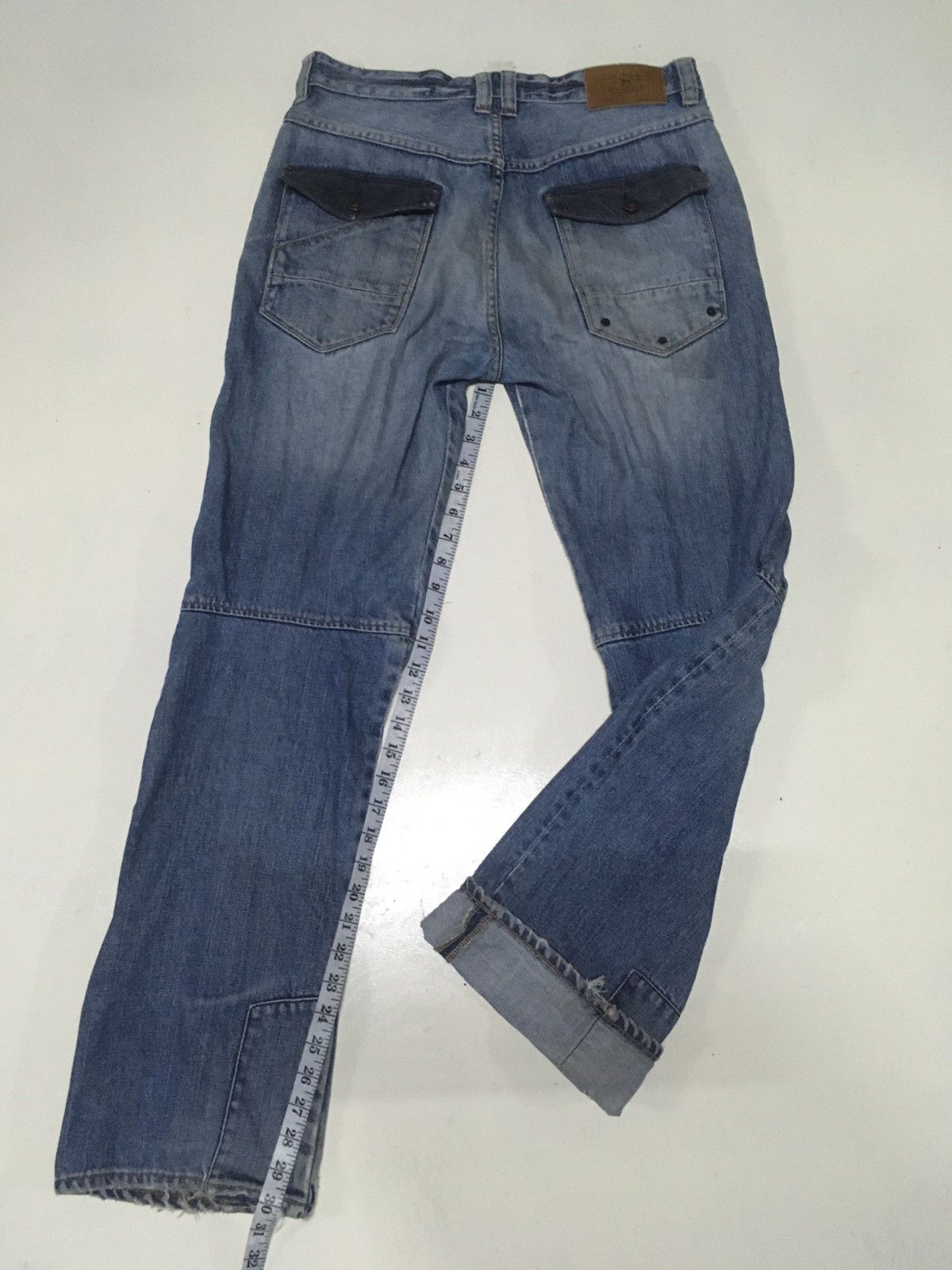 Japanese Brand × Vintage Vintage one true Saxon blue wash distressed denim Size US 33 - 3 Thumbnail