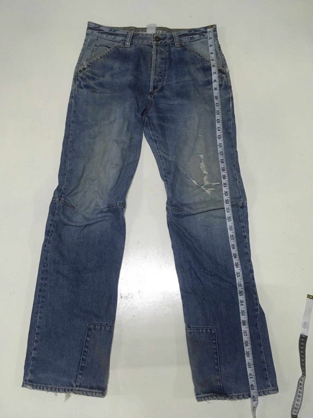 Japanese Brand × Vintage Vintage one true Saxon blue wash distressed denim Size US 33 - 2 Thumbnail