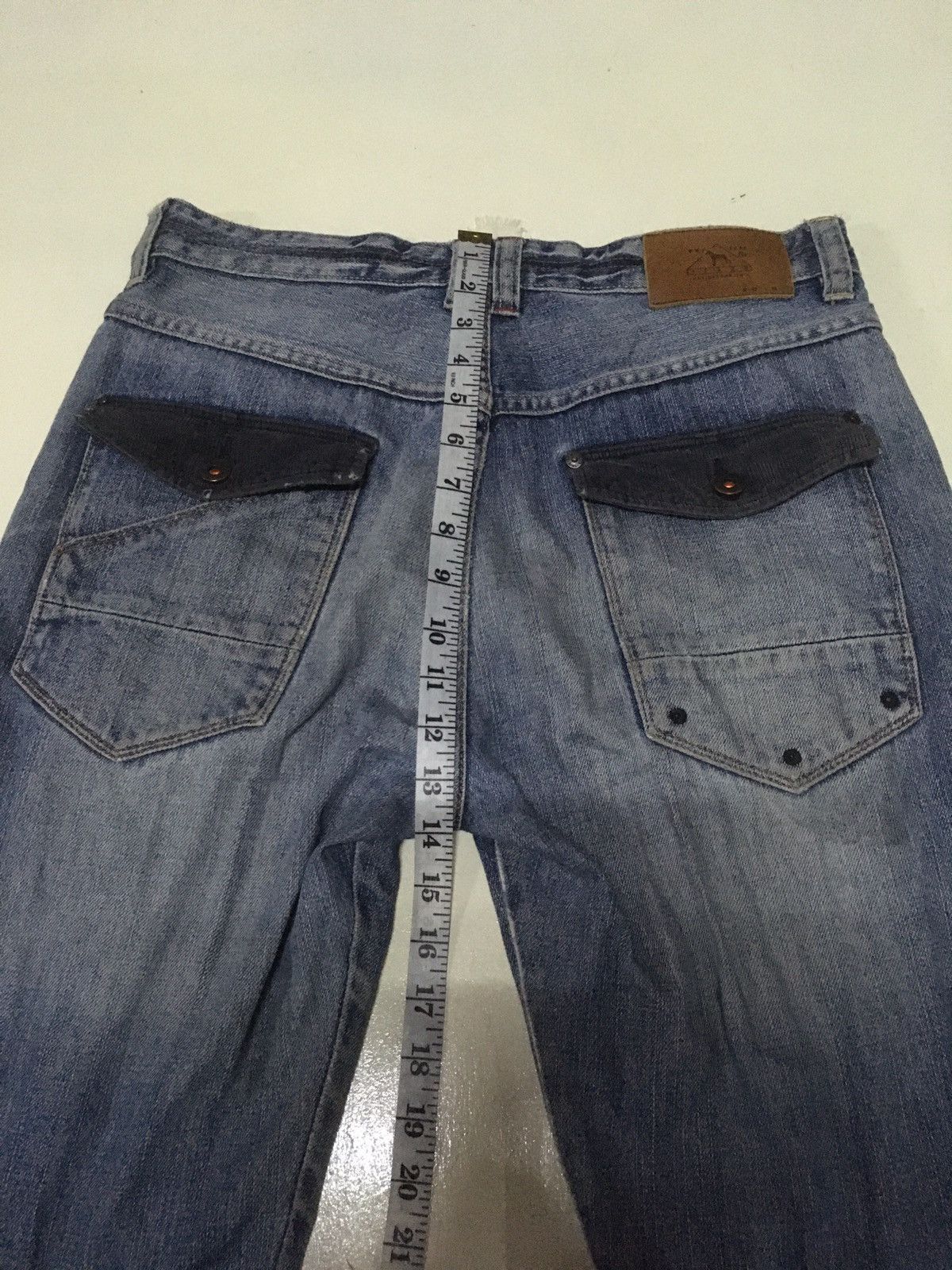 Japanese Brand × Vintage Vintage one true Saxon blue wash distressed denim Size US 33 - 6 Thumbnail