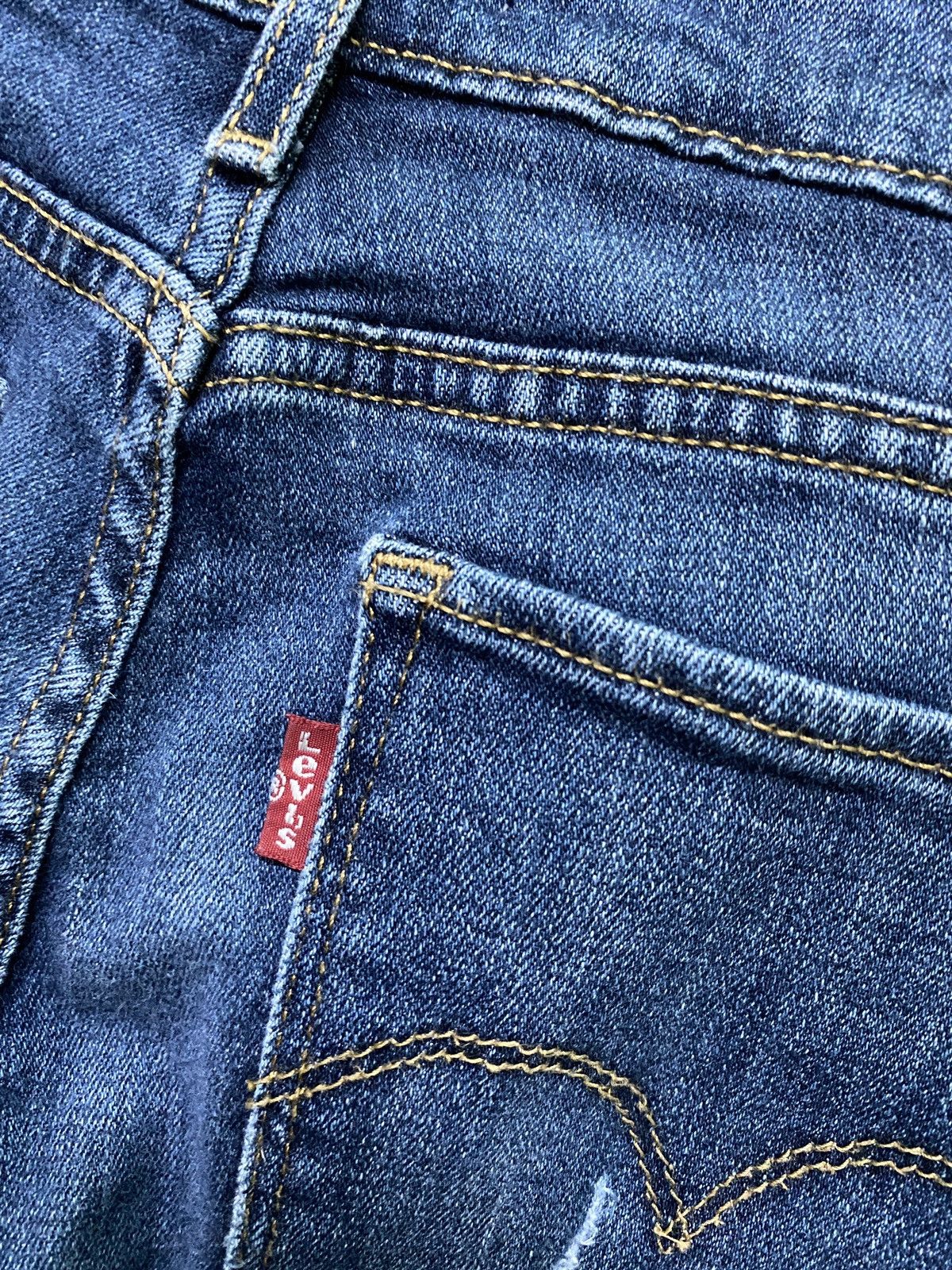 Levi's × Vintage LEVIS 711 Skinny Elastic Jeans Distressed Denim - L14 Size US 30 / EU 46 - 15 Thumbnail
