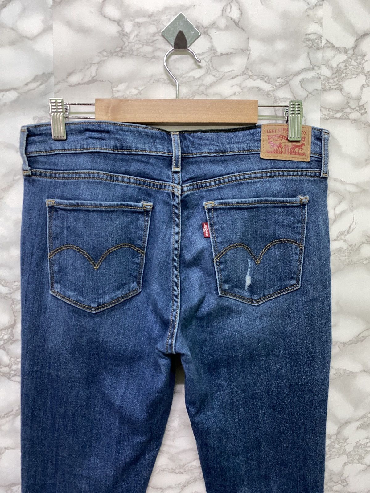 Levi's × Vintage LEVIS 711 Skinny Elastic Jeans Distressed Denim - L14 Size US 30 / EU 46 - 12 Thumbnail