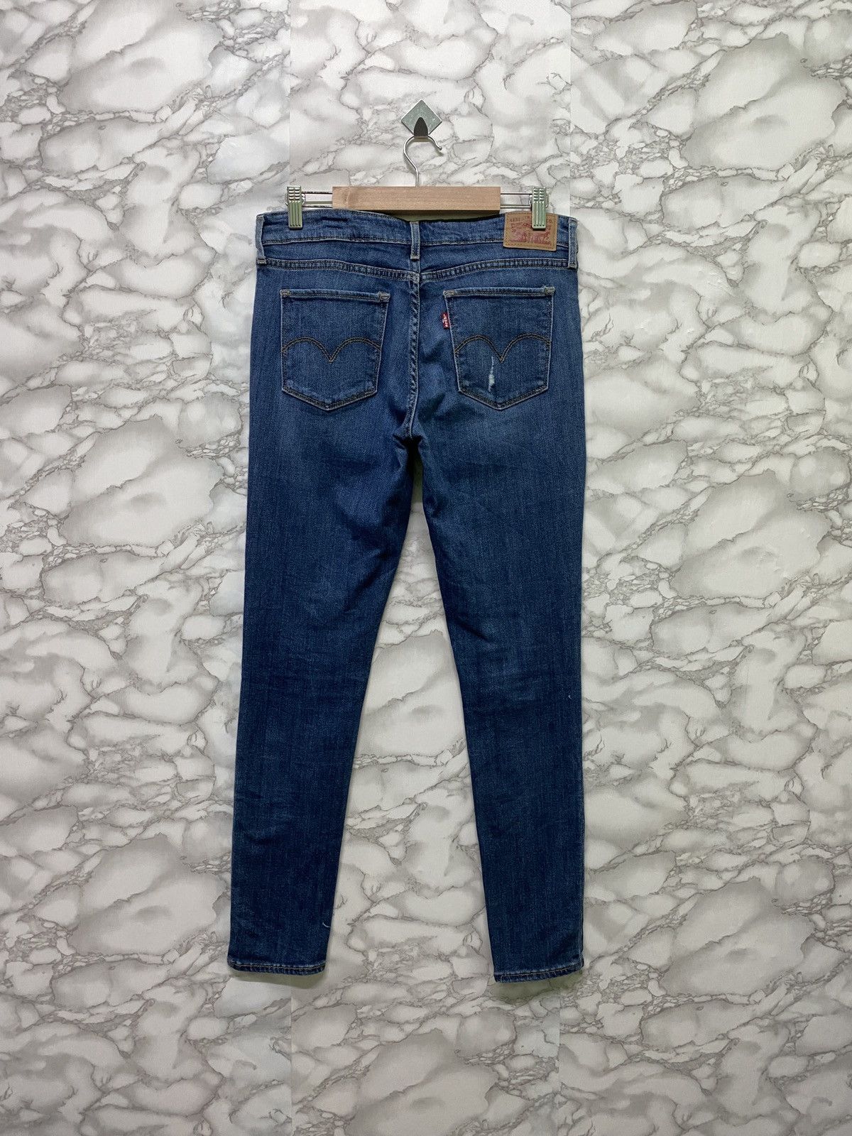 Levi's × Vintage LEVIS 711 Skinny Elastic Jeans Distressed Denim - L14 Size US 30 / EU 46 - 2 Thumbnail
