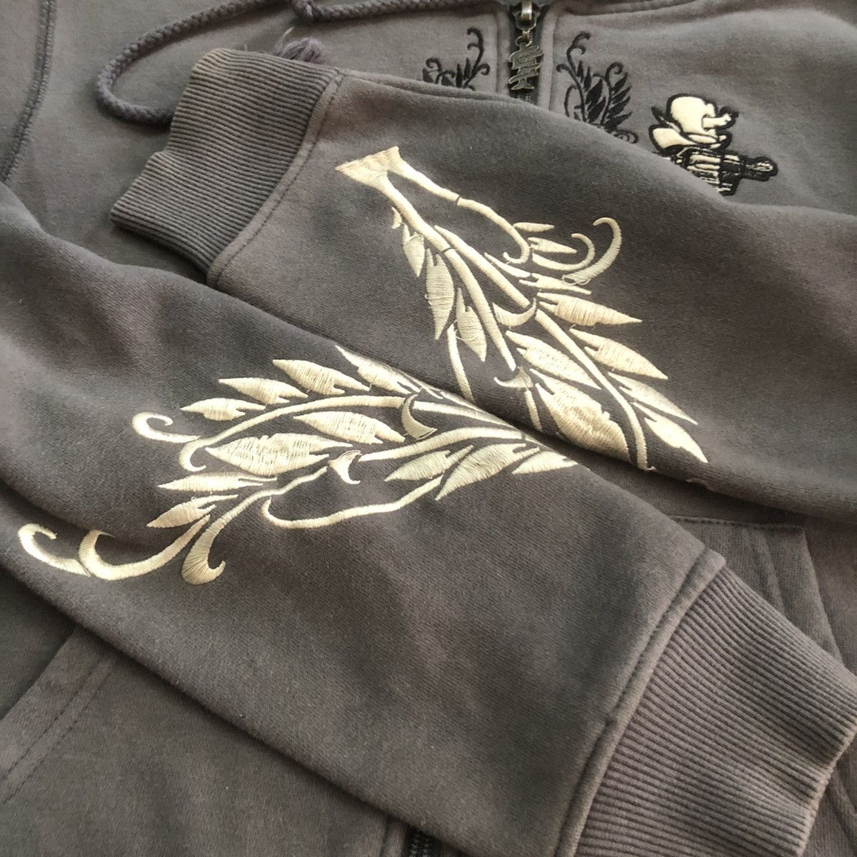 Japanese Brand Vintage Embroidery Skull Art Redeo Zipper Hodie Size US M / EU 48-50 / 2 - 4 Thumbnail
