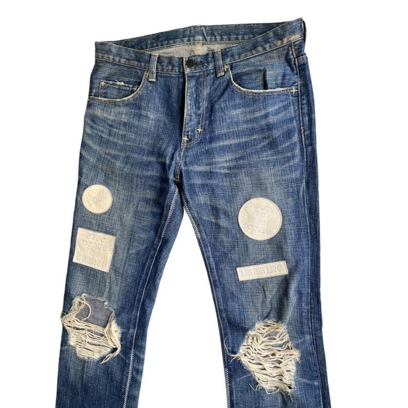 Number (N)ine AW04 Give Peace A Chance Patch Denim Size US 32 / EU 48 - 2 Thumbnail