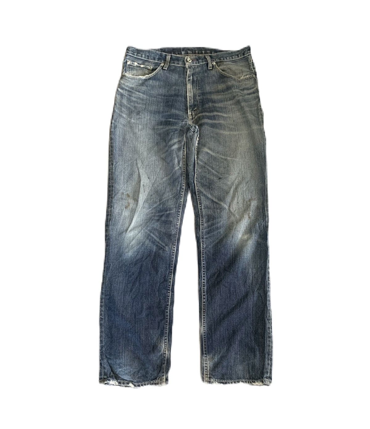 image of 90's Levis 502 Faded Blue Jeans in Blue Denim, Men's (Size 35)