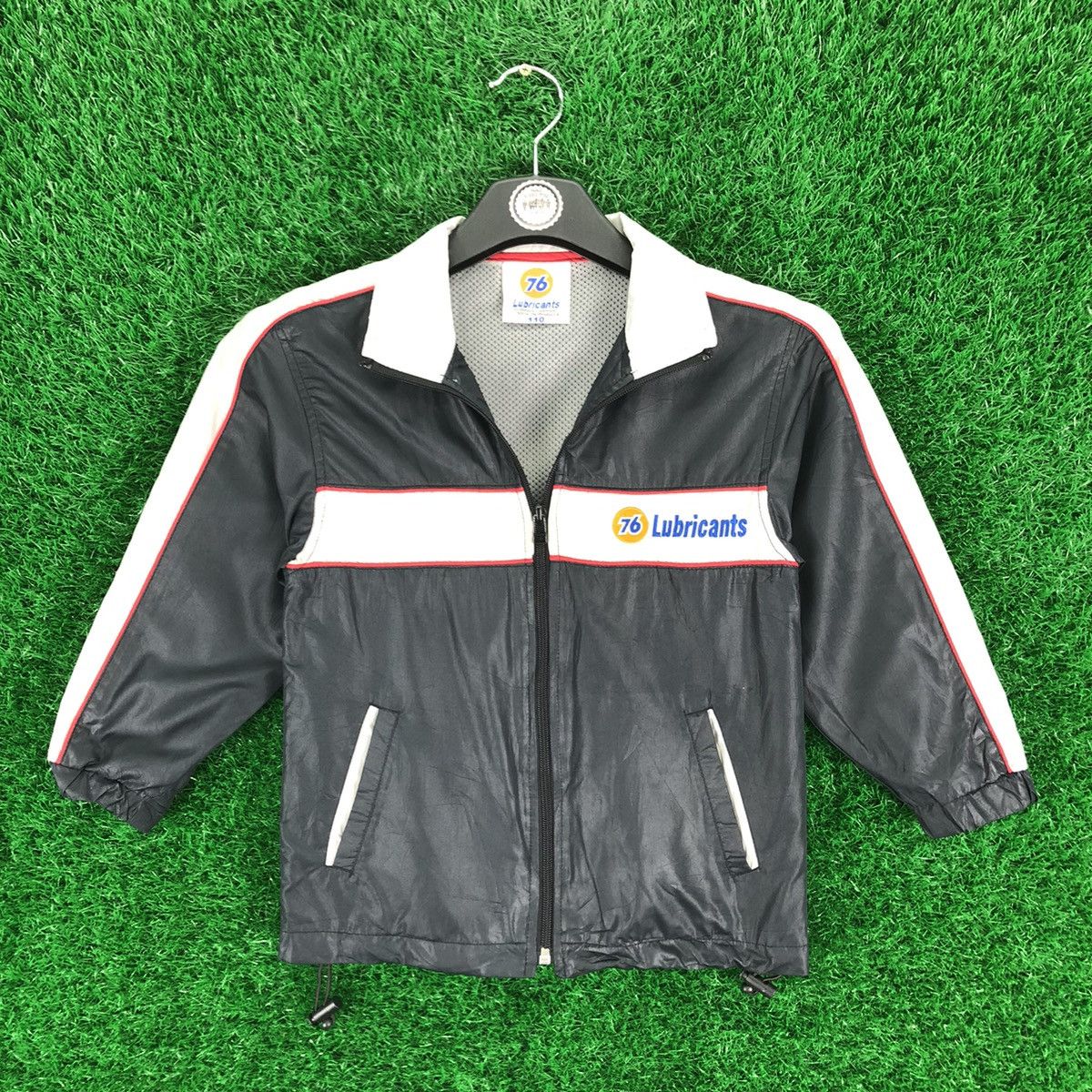 Japanese Brand Vintage 90's 76 Lubricants Zipper Nylon Jacket For Kid Size US XXS / EU 40 - 1 Thumbnail