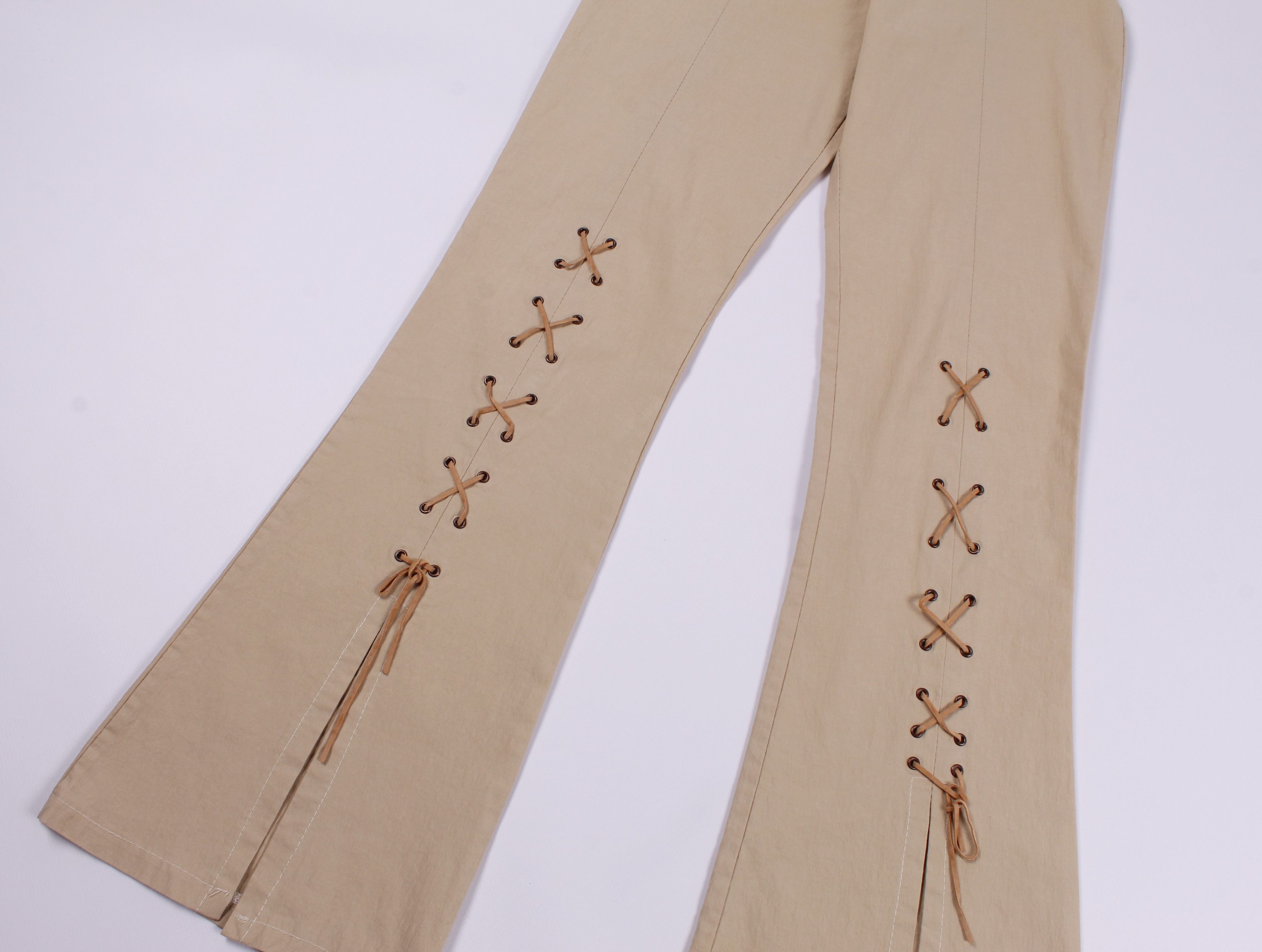 Vintage Vintage Y2K Wide Leg Decorated Trousers Pants Size 27" / US 4 / IT 40 - 3 Thumbnail