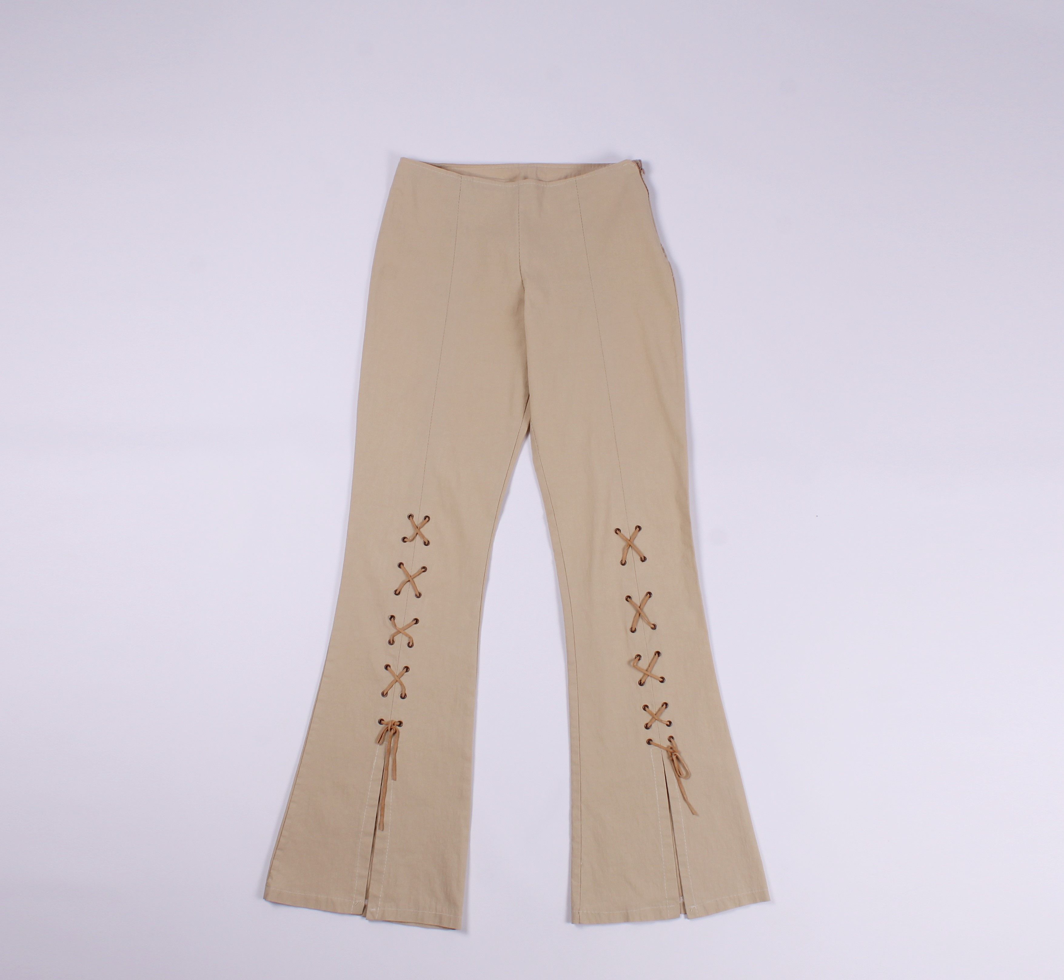 Vintage Vintage Y2K Wide Leg Decorated Trousers Pants Size 27" / US 4 / IT 40 - 1 Thumbnail