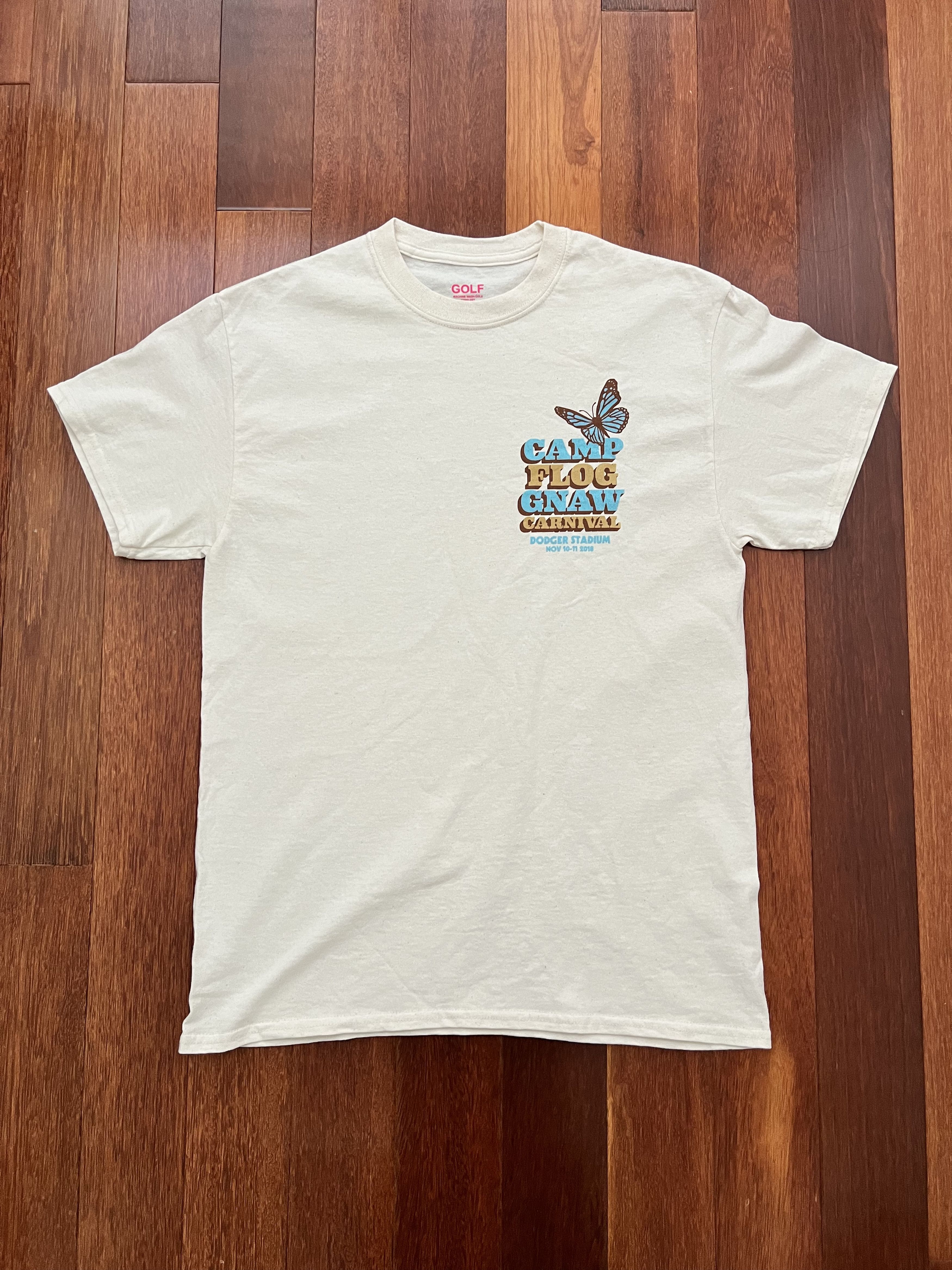 Wasted Youth×Camp Flog Gnaw XL Tシャツ Rare** Camp Flog Gnaw 10 Year Festival T-Shirt Brown Medium