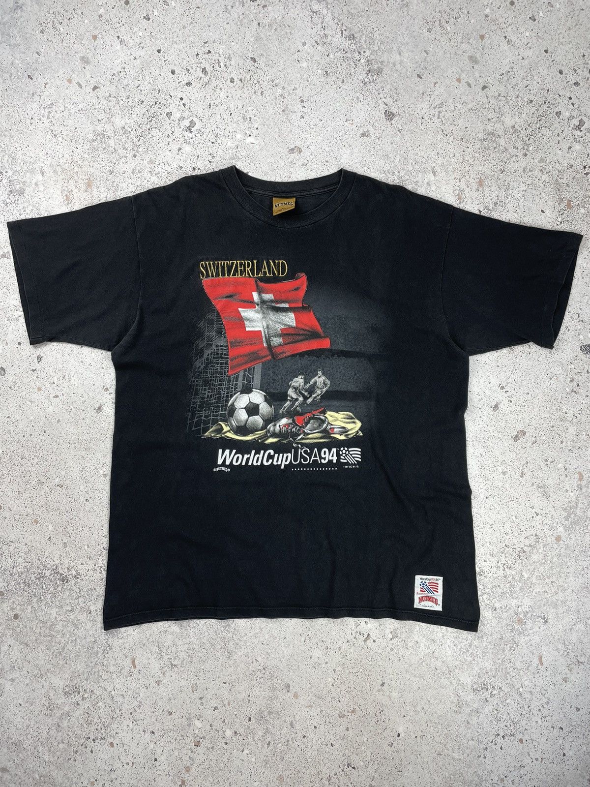 Nutmeg × Vintage 1991 Vintage Nutmeg World Cup USA 94 Tee T-Shirt Size US XL / EU 56 / 4 - 1 Thumbnail