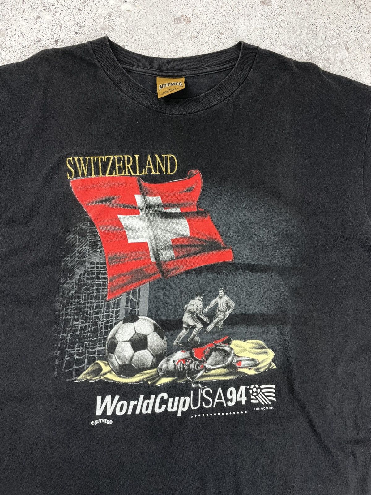 Nutmeg × Vintage 1991 Vintage Nutmeg World Cup USA 94 Tee T-Shirt Size US XL / EU 56 / 4 - 2 Thumbnail
