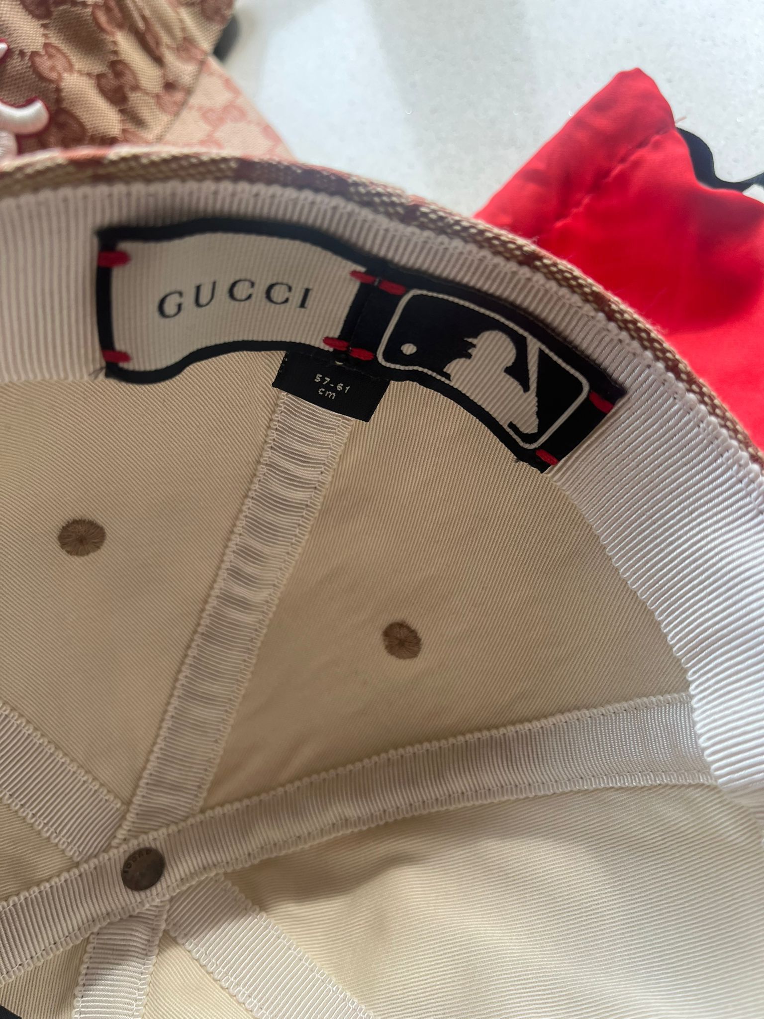 Gucci × MLB Q.3 / LA Dodgers Gucci Monogram Hat in Beige Size ONE SIZE - 3 Thumbnail