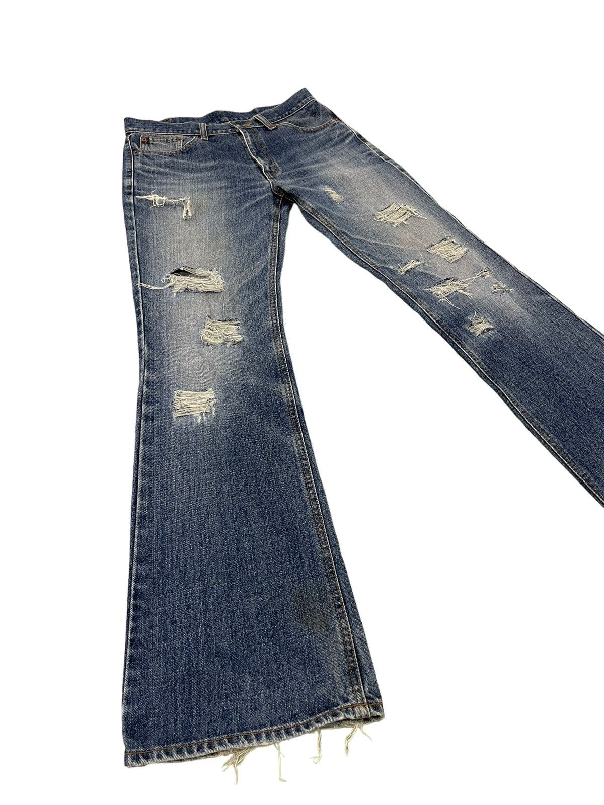 image of Hype Flare Jeans Bobson Distress Denim Boot Cut 20 in Blue, Men's (Size 30)