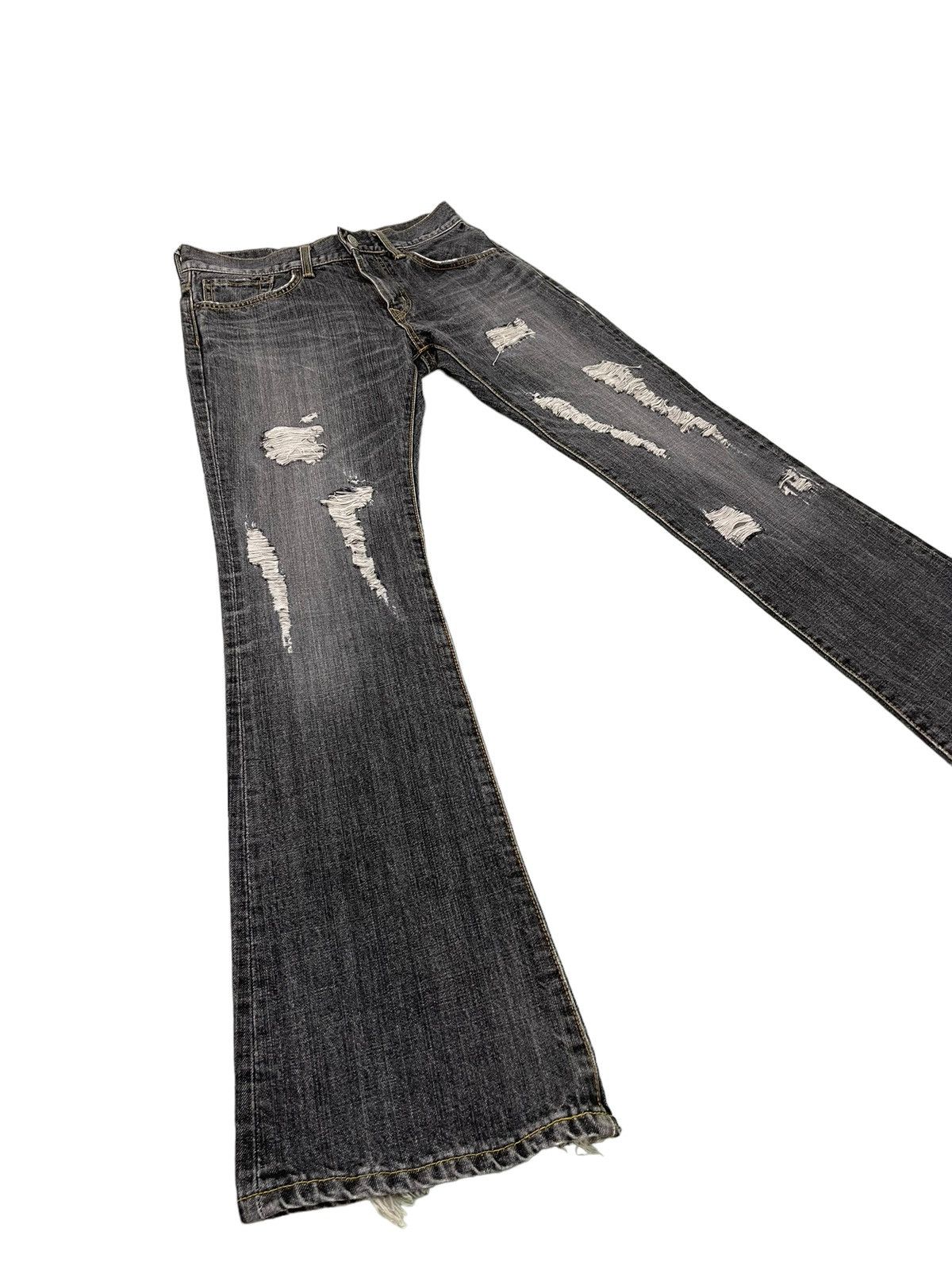 Edwin Flare Jeans Edwin Distress Apple Carv Low Rise Boot Cut 2🟦0 Size US 30 / EU 46 - 1 Thumbnail