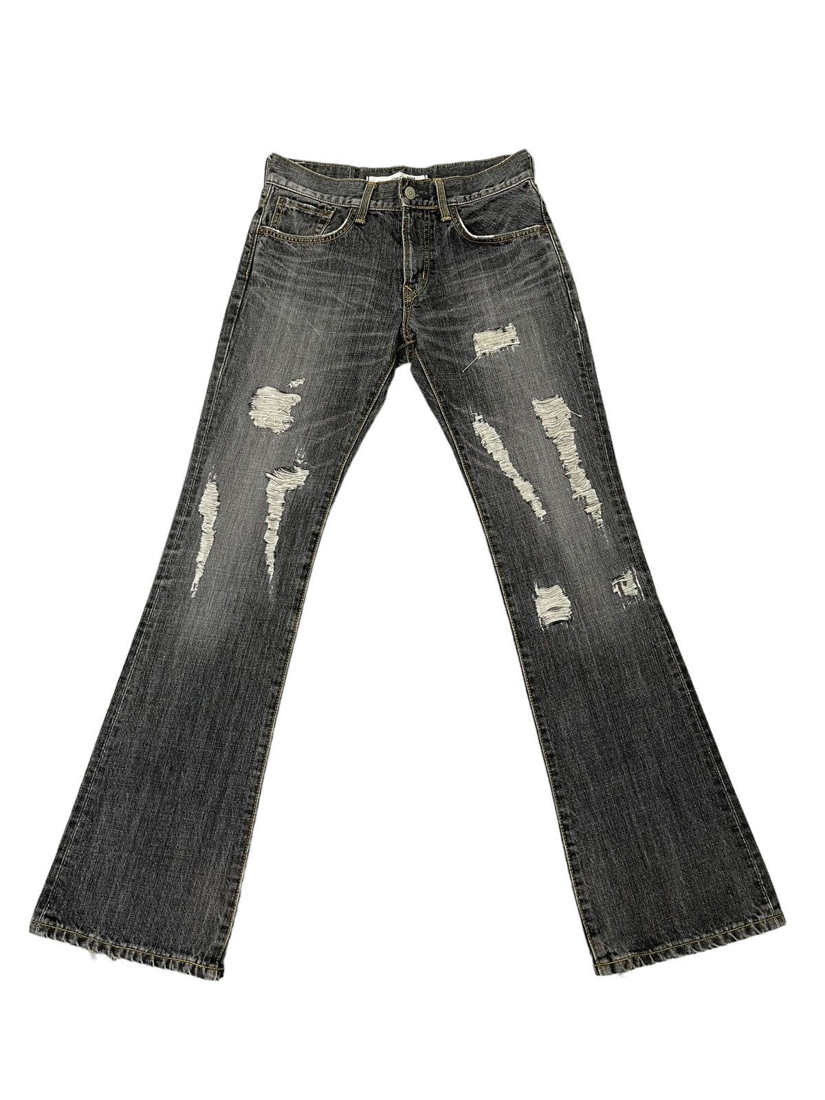 Edwin Flare Jeans Edwin Distress Apple Carv Low Rise Boot Cut 2🟦0 Size US 30 / EU 46 - 2 Thumbnail