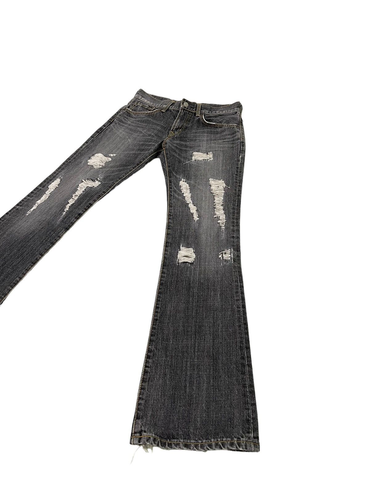 Edwin Flare Jeans Edwin Distress Apple Carv Low Rise Boot Cut 2🟦0 Size US 30 / EU 46 - 3 Thumbnail