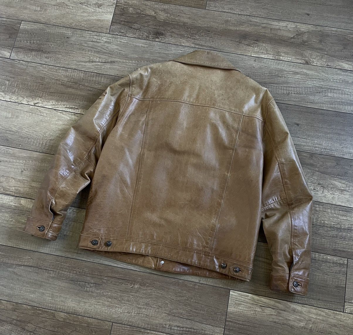 Harley Davidson Pall Mall American Trucker Biker Leather Jacket Levi’s Style Size US XL / EU 56 / 4 - 2 Thumbnail