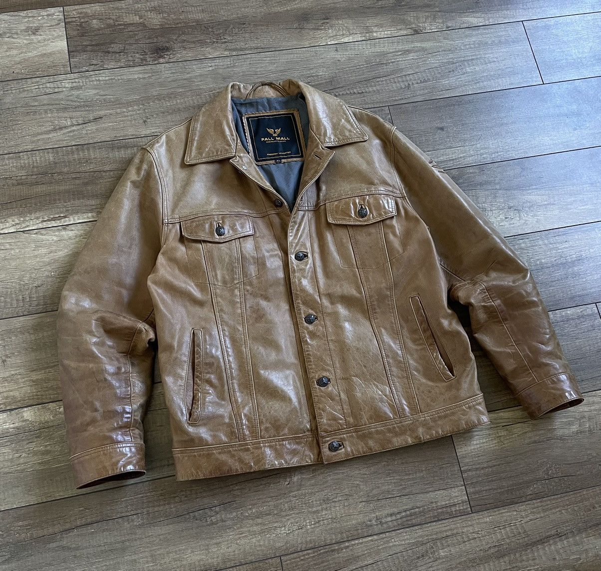 Harley Davidson Pall Mall American Trucker Biker Leather Jacket Levi’s Style Size US XL / EU 56 / 4 - 1 Thumbnail