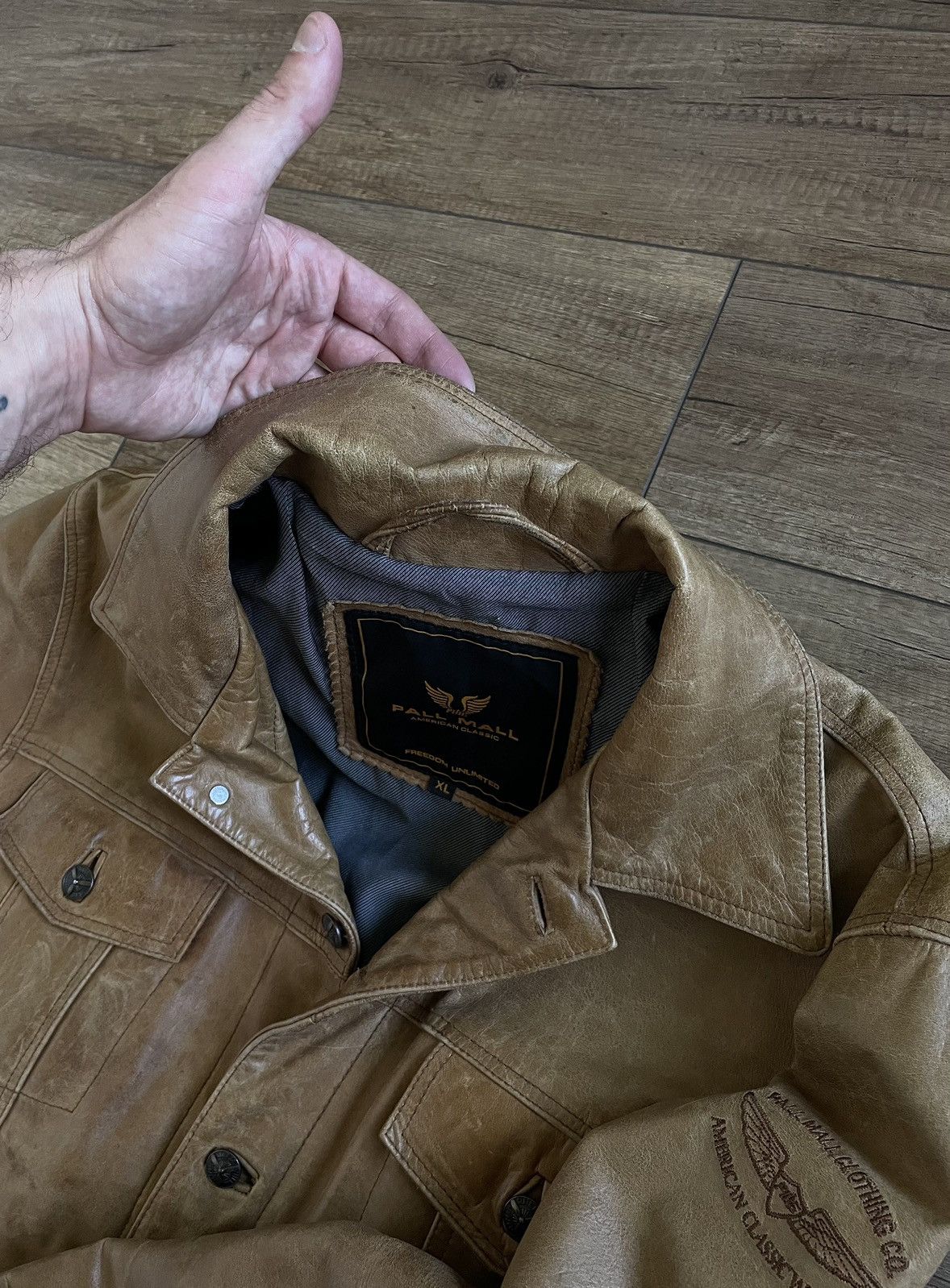 Harley Davidson Pall Mall American Trucker Biker Leather Jacket Levi’s Style Size US XL / EU 56 / 4 - 10 Thumbnail