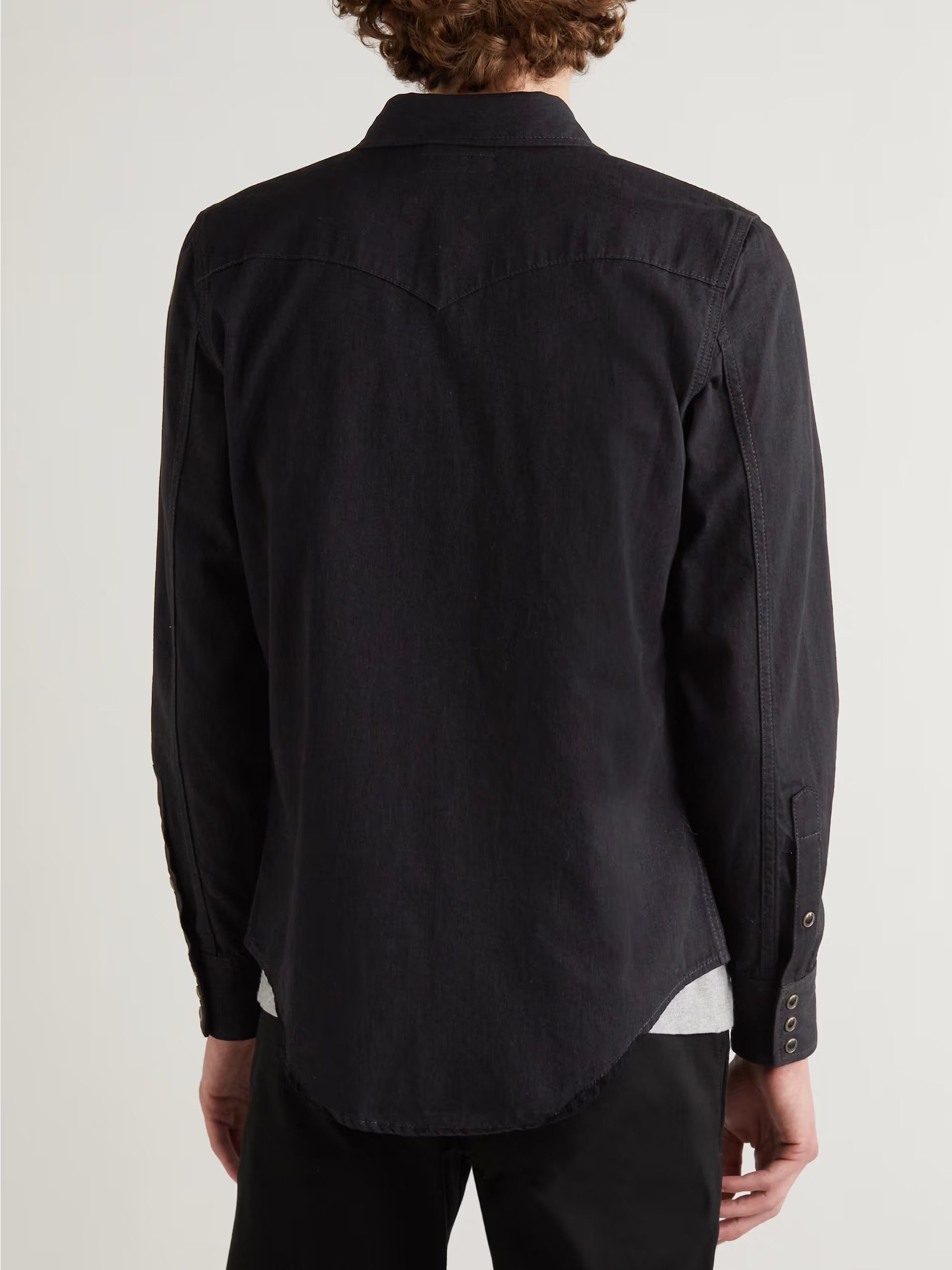 Saint Laurent Paris Saint Laurent Western Shirt - Black Denim Size US S / EU 44-46 / 1 - 3 Thumbnail