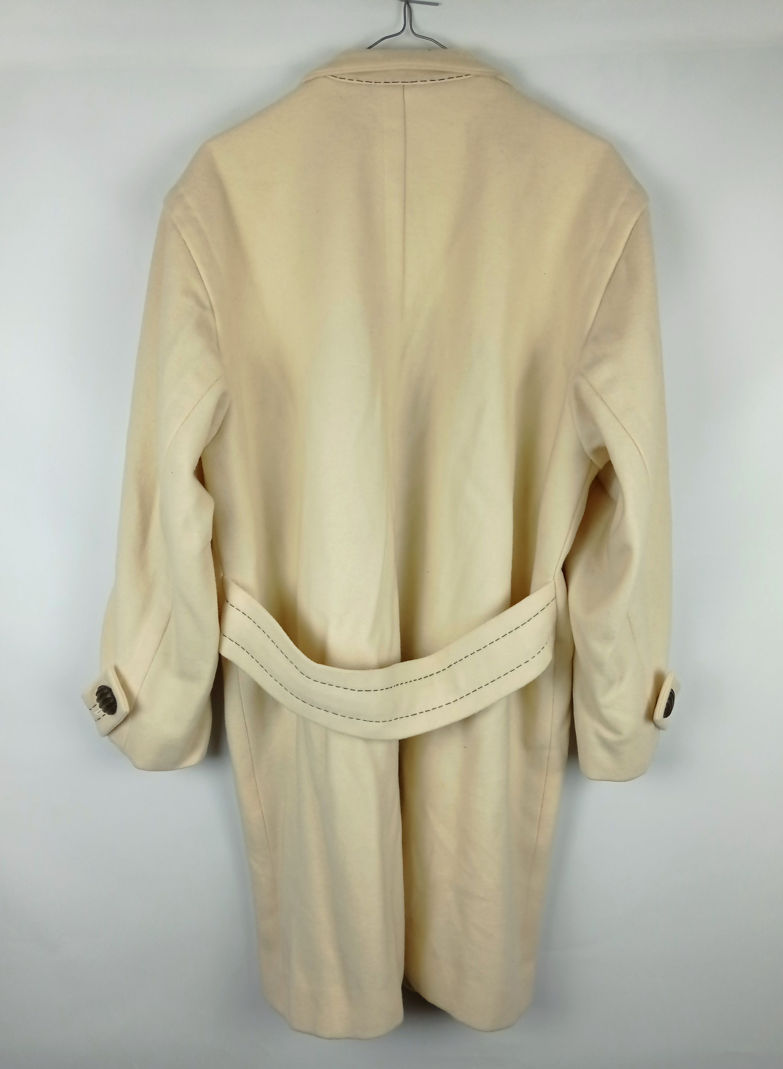 Vintage Vintage Yves Saint Laurent Japan Stitched White Wool Coat Size S / US 4 / IT 40 - 1 Thumbnail