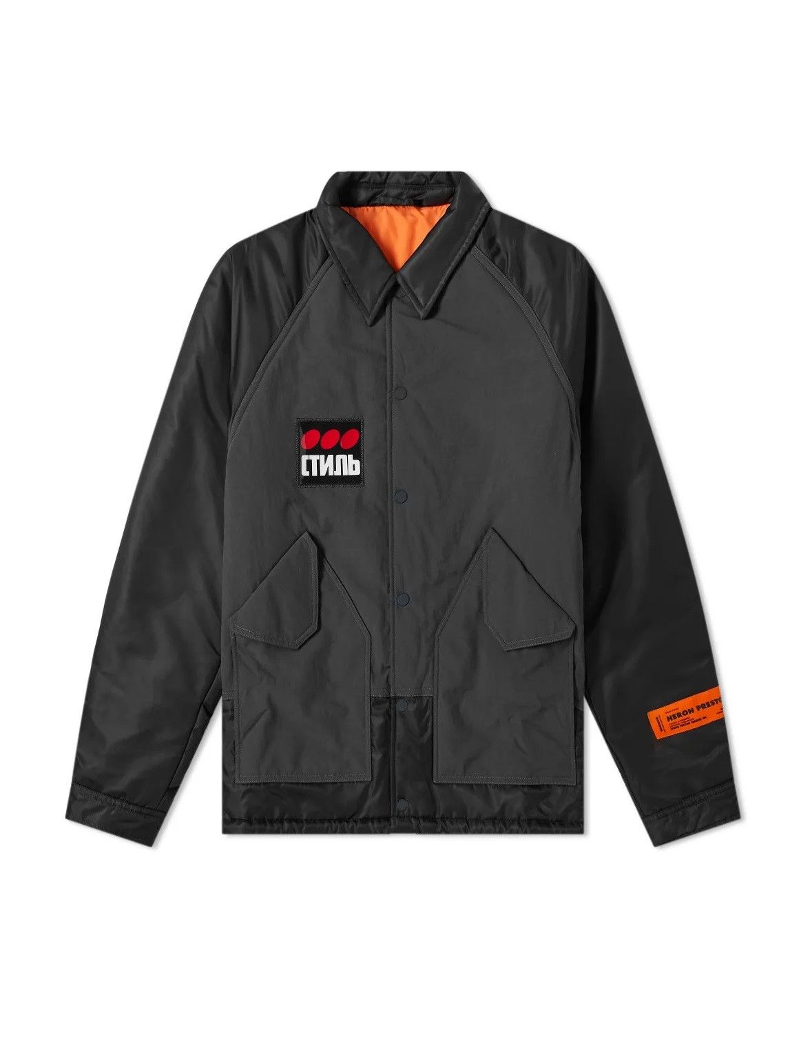 image of Heron Preston Ctnmb Coach Jacket - Anthracite & Black, Men's (Size Medium)