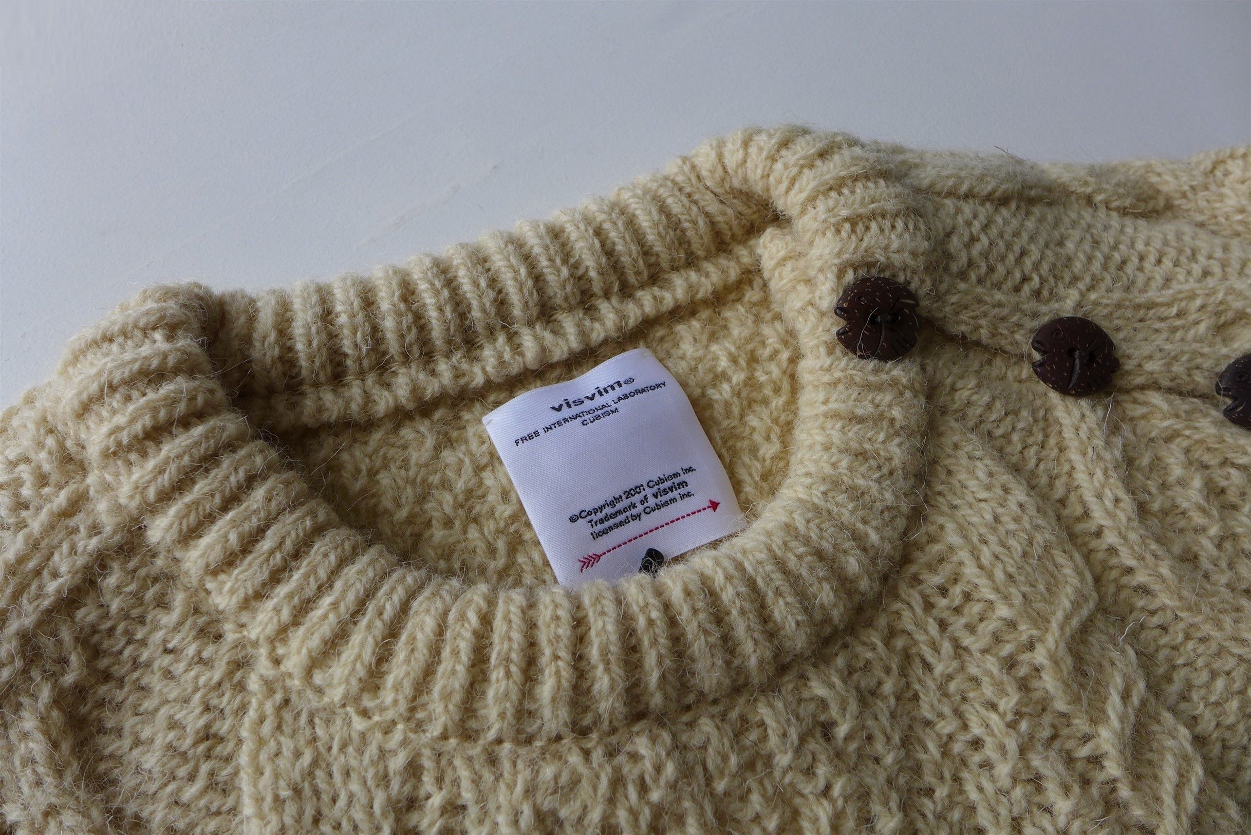Visvim Visvim Bollard Cable Knit Sweater - Ecru Wool Size US L / EU 52-54 / 3 - 9 Thumbnail