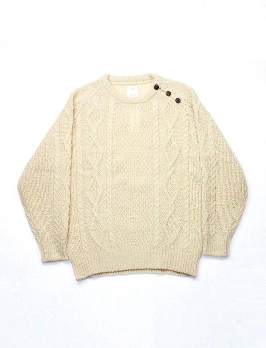 Visvim Visvim Bollard Cable Knit Sweater - Ecru Wool | Grailed