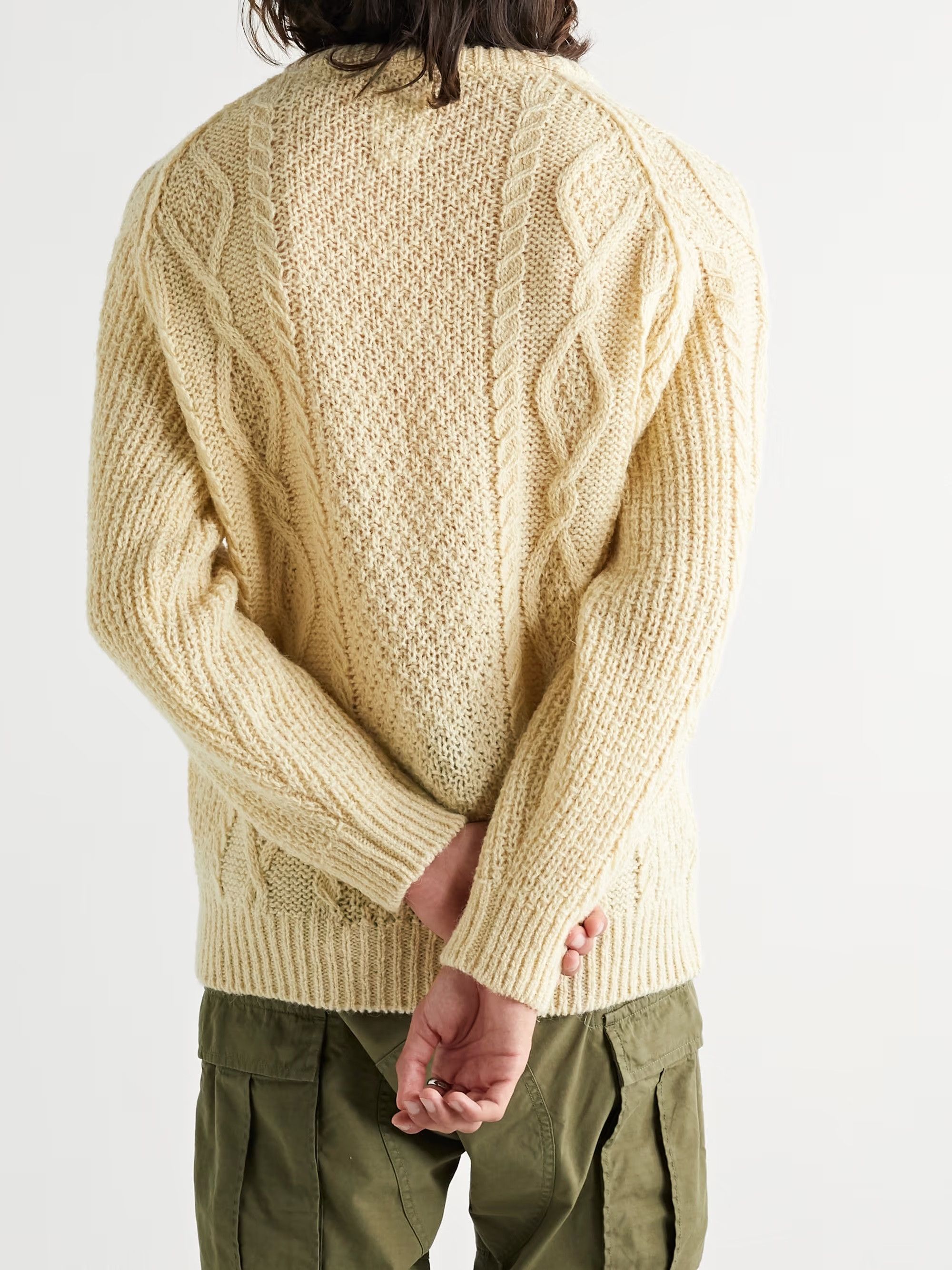 Visvim Visvim Bollard Cable Knit Sweater - Ecru Wool Size US L / EU 52-54 / 3 - 5 Thumbnail