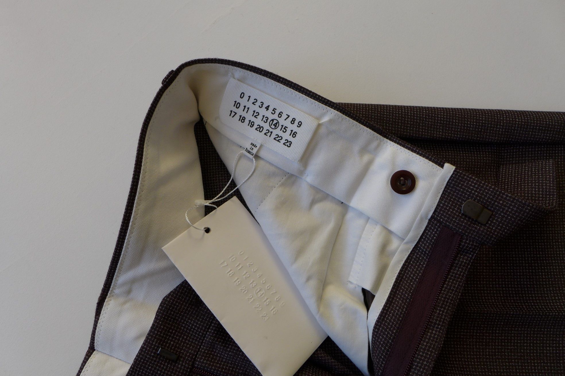 Maison Margiela Margiela FW16 Trousers - Dark Brown Micro Check Virgin Wool Size US 32 / EU 48 - 7 Thumbnail