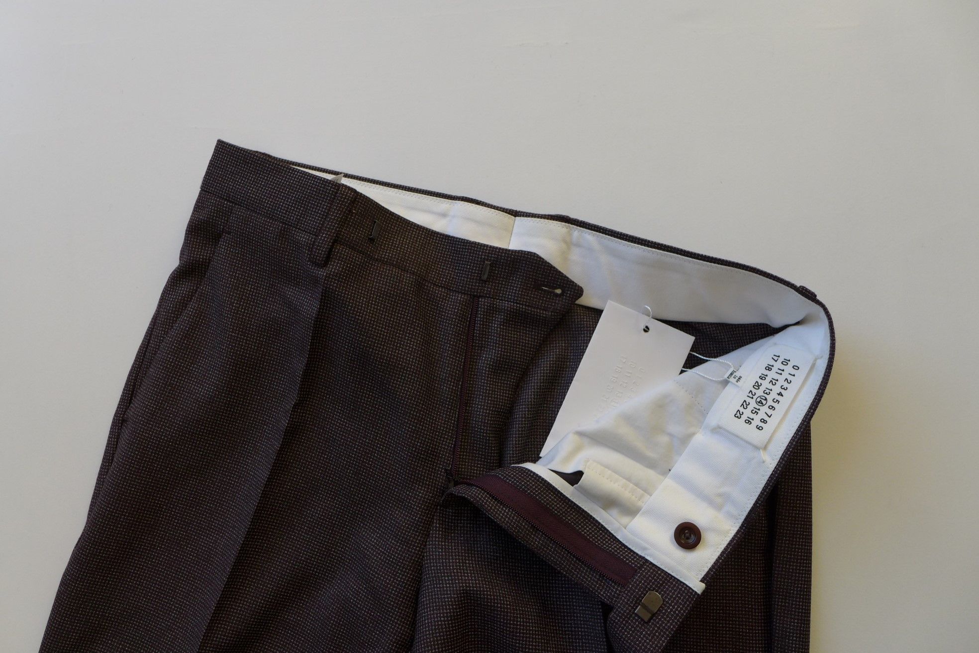 Maison Margiela Margiela FW16 Trousers - Dark Brown Micro Check Virgin Wool Size US 32 / EU 48 - 6 Thumbnail