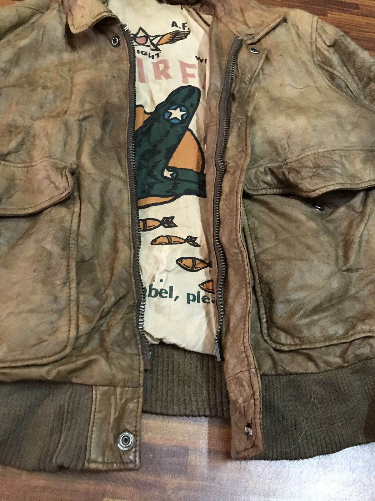 Vintage U2 air flight leather jacket Size US L / EU 52-54 / 3 - 3 Thumbnail