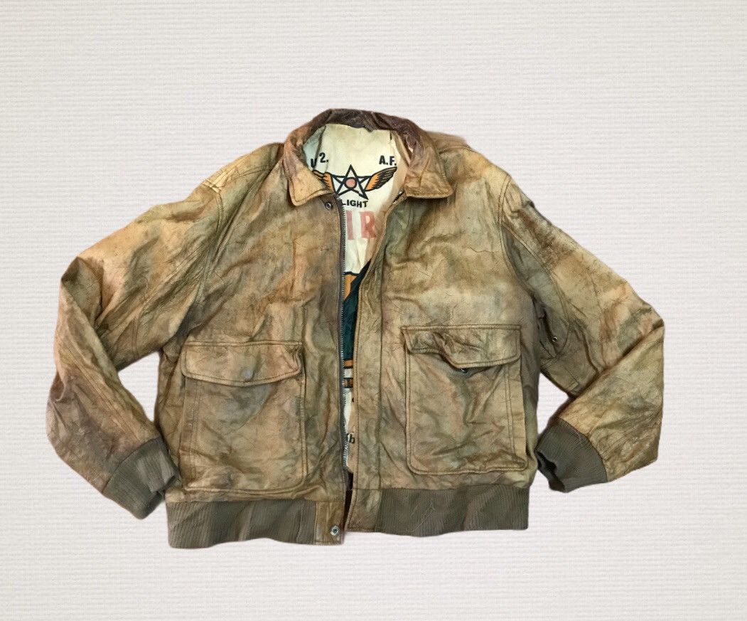 Vintage U2 air flight leather jacket Size US L / EU 52-54 / 3 - 7 Thumbnail