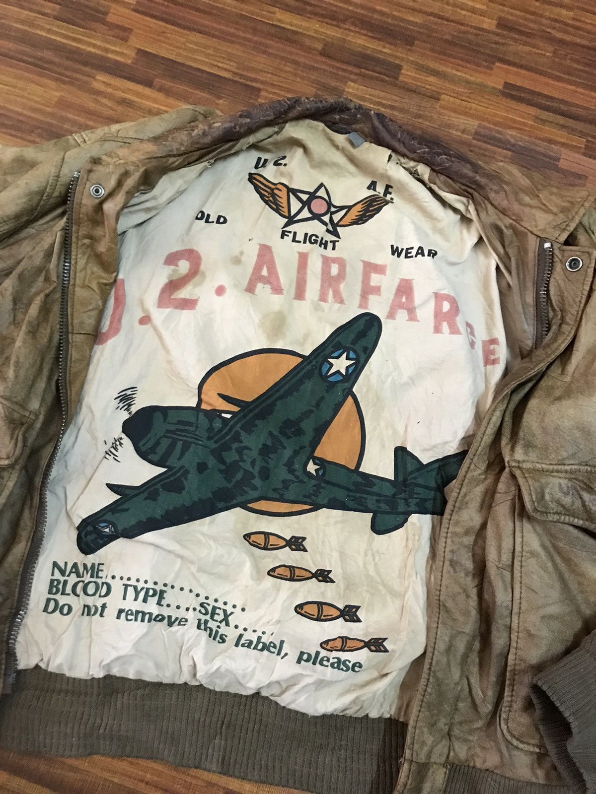 Vintage U2 air flight leather jacket Size US L / EU 52-54 / 3 - 2 Thumbnail