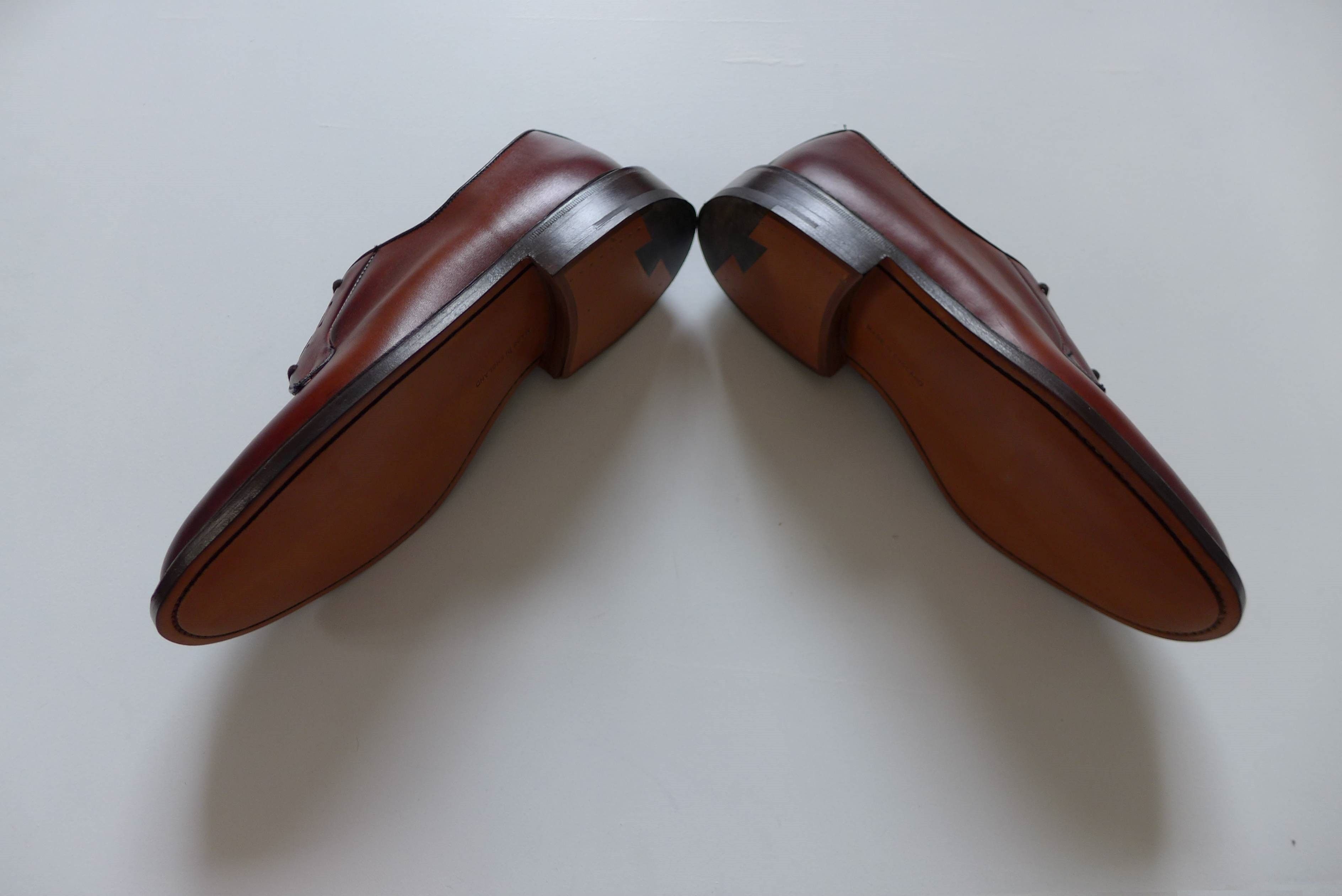 Tricker's Trickers Robert Derby Shoes - Chestnut Burnished Leather Size US 9 / EU 42 - 14 Thumbnail