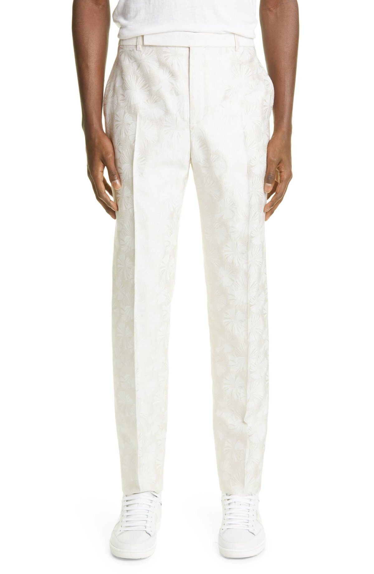 Saint Laurent Paris SS21 Parasol Jacquard Wool & Silk Slim Men's Pants Size US 31 - 3 Thumbnail