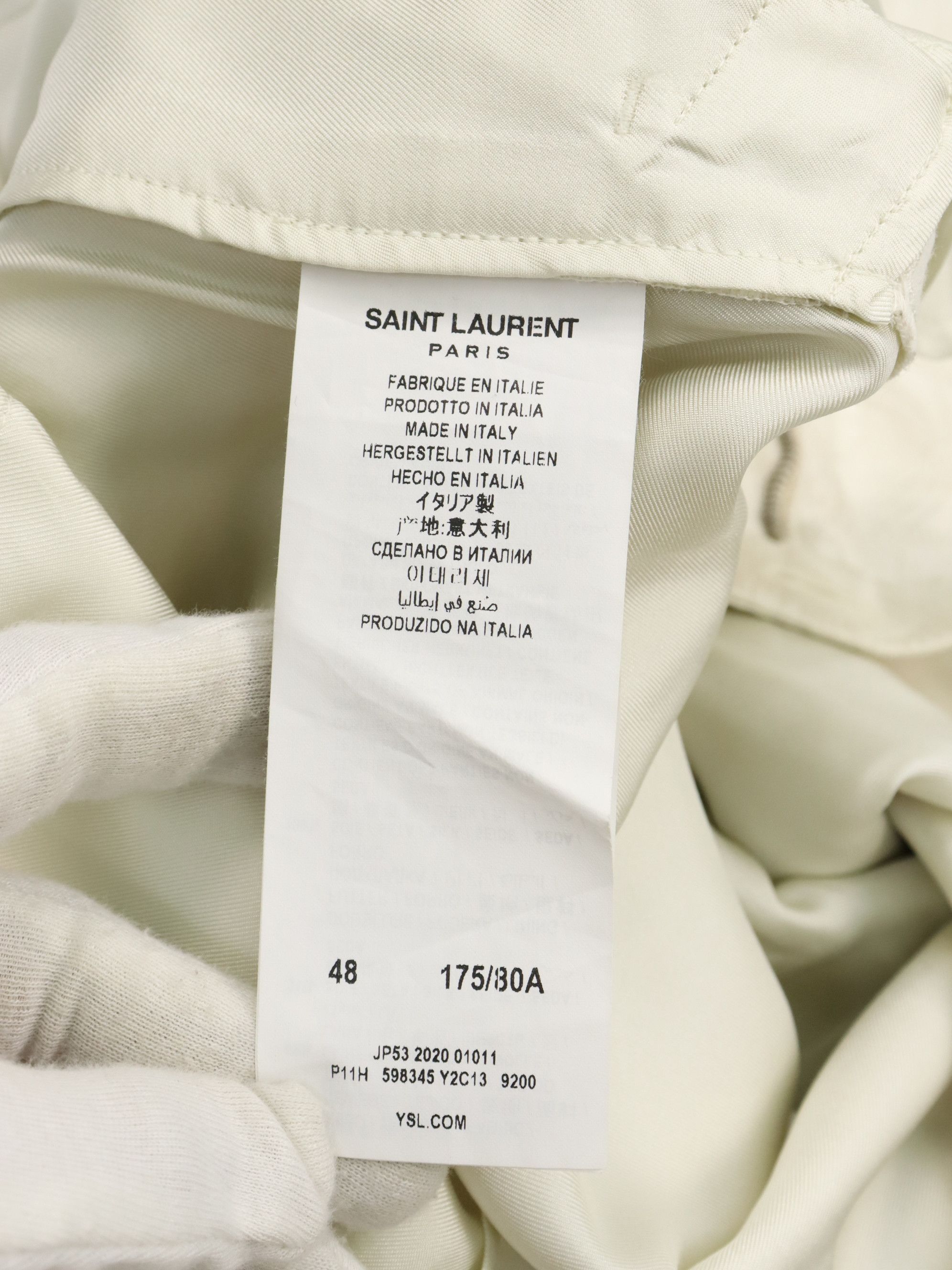 Saint Laurent Paris SS21 Parasol Jacquard Wool & Silk Slim Men's Pants Size US 31 - 15 Thumbnail