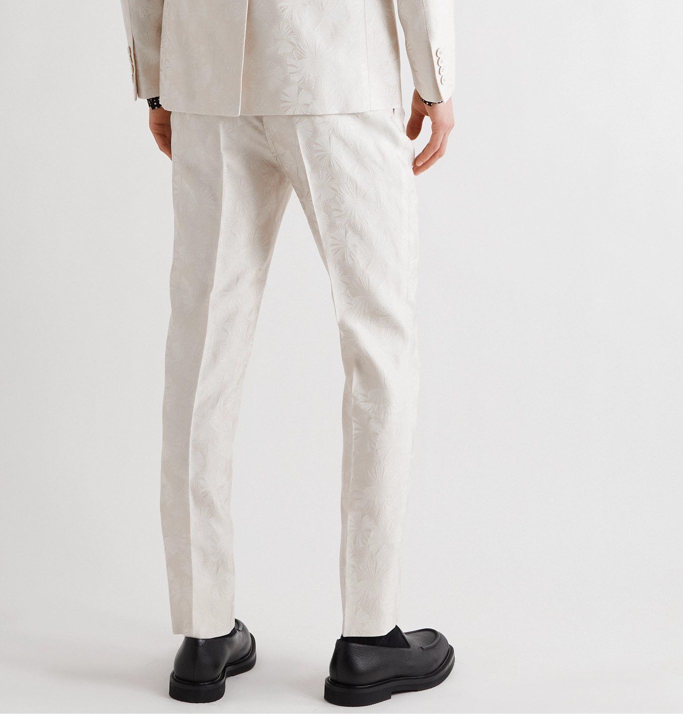 Saint Laurent Paris SS21 Parasol Jacquard Wool & Silk Slim Men's Pants Size US 31 - 1 Thumbnail