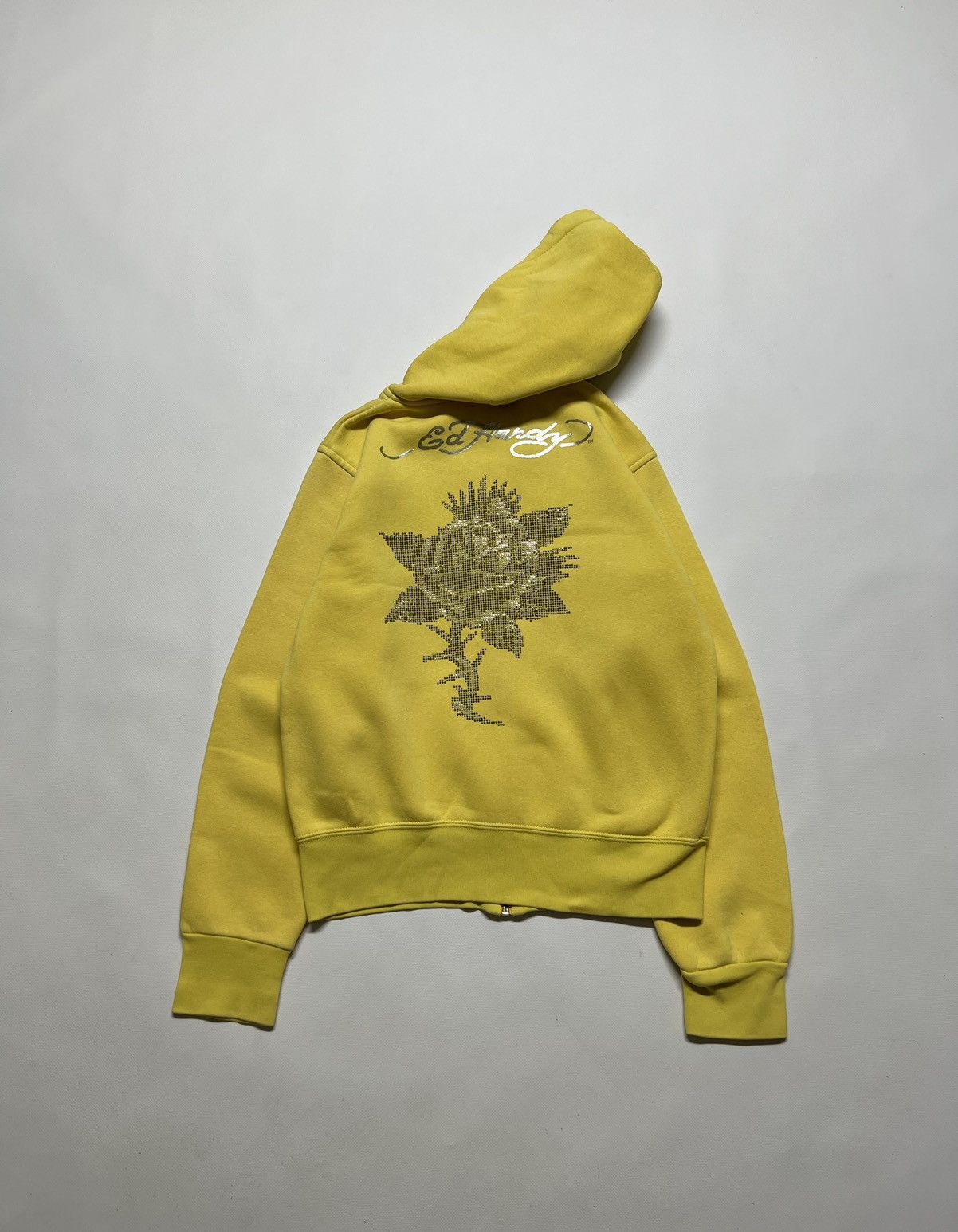 Ed Hardy Vintage Y2k Ed Hardy Zip Hoodie Yellow 90’s Size S / US 4 / IT 40 - 5 Thumbnail